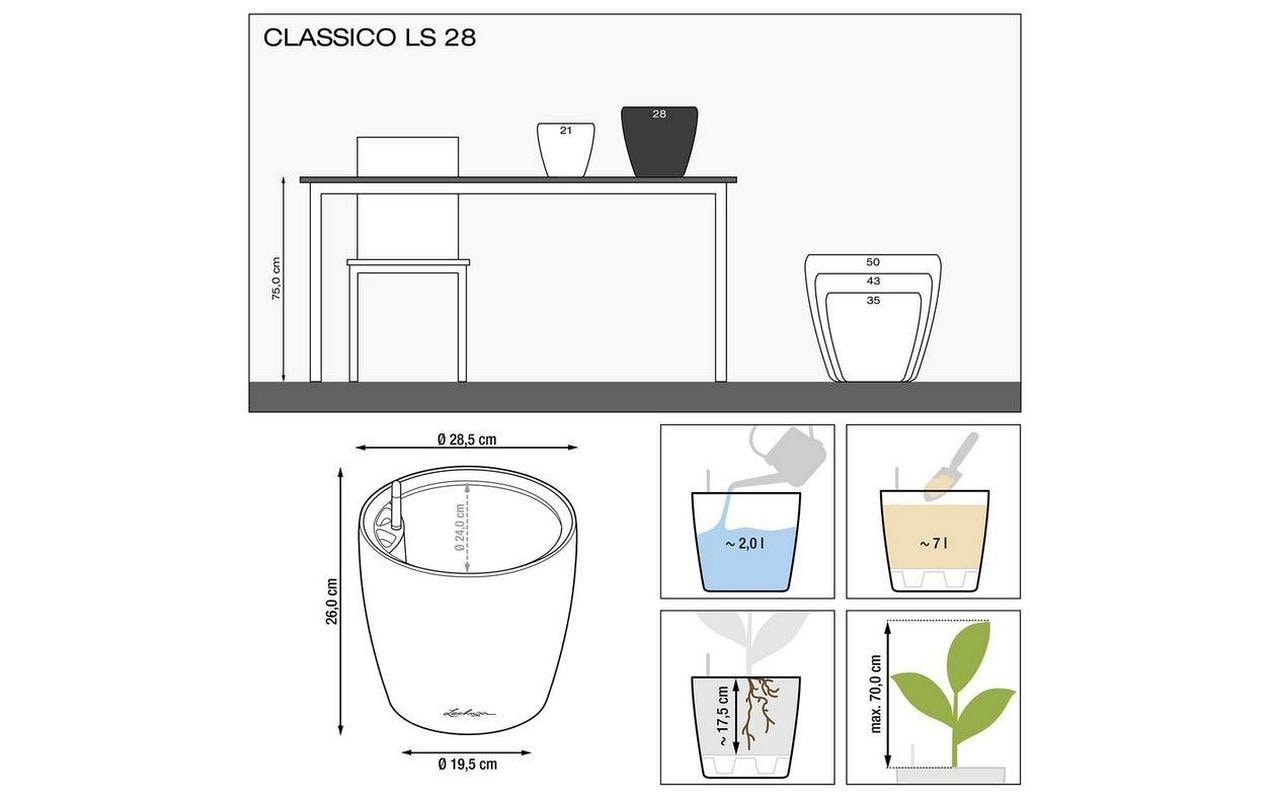   Bac à plantes »Lechuza Pflanzentopf CLASSICO Color LS«
