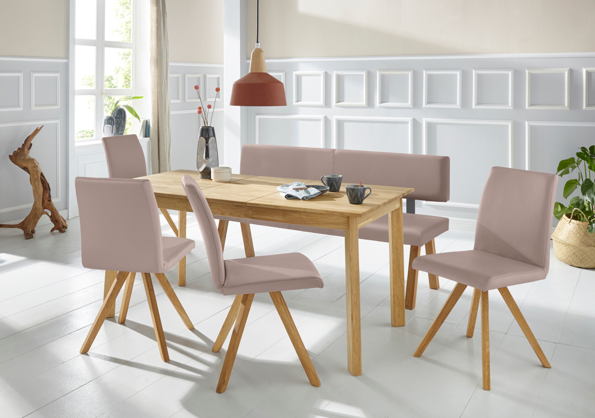 GOODproduct Bank »Mobilar Rio« mit Rückenlehne und aus Massivholz