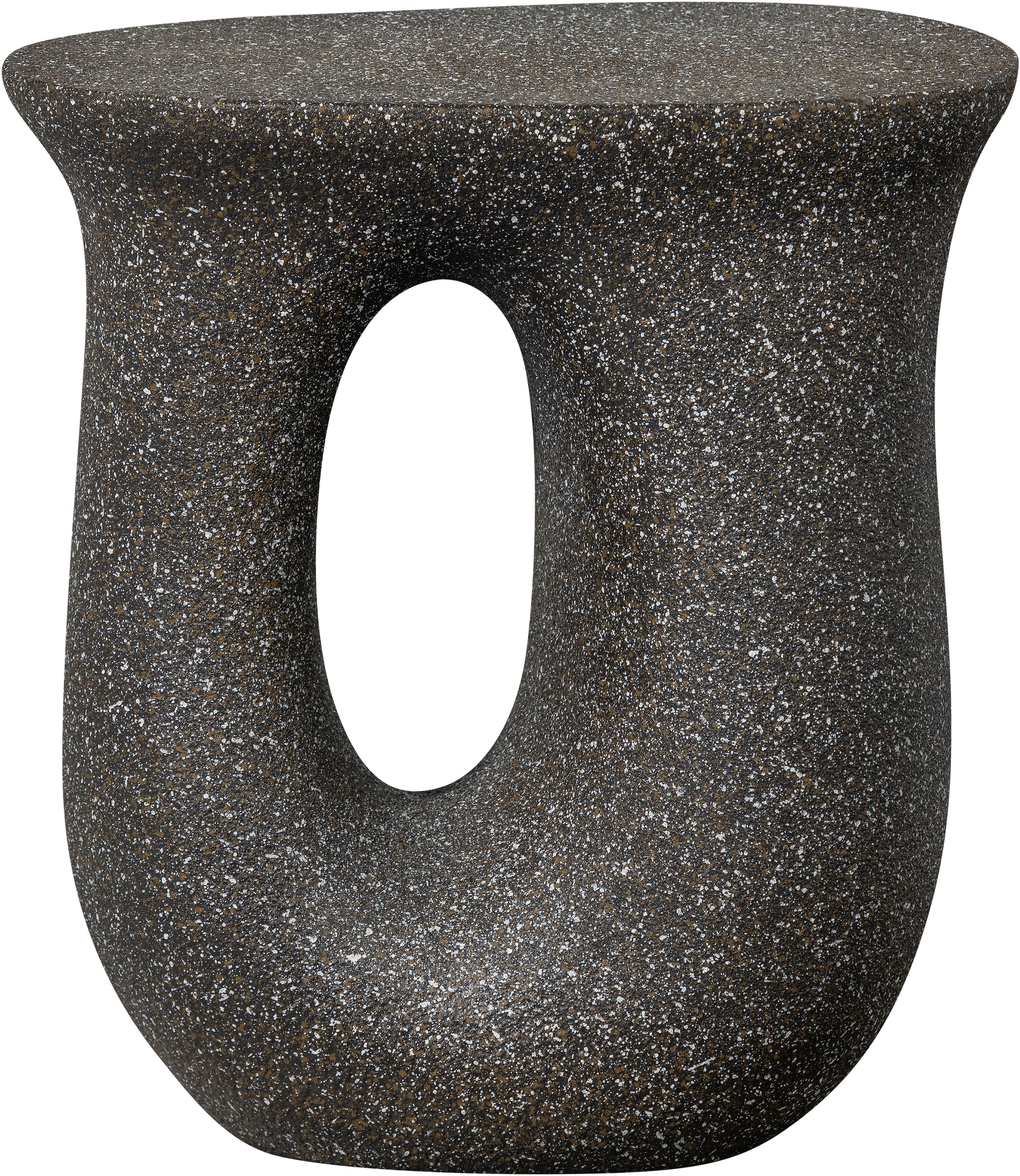 WOOOD Table d'appoint »Moson aus Magnesiumoxid mit organischer Form B 42 x T 33 x H 45 cm« unique par la structure du matériau, capacité de charge 20 kg, poids propre 6 kg