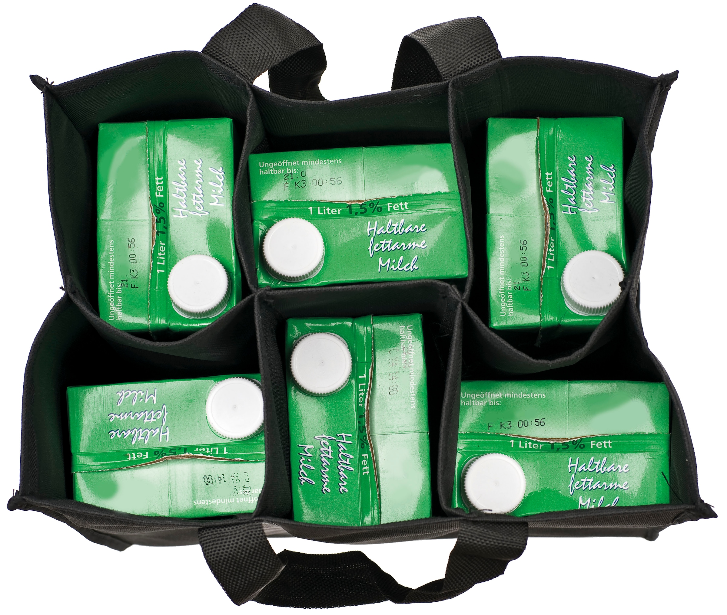 Genius Flaschenkorb »Flaschentasche, grau mit weissen Punkten« praktische Tragetasche zum Transportieren von bis zu 6 Flaschen