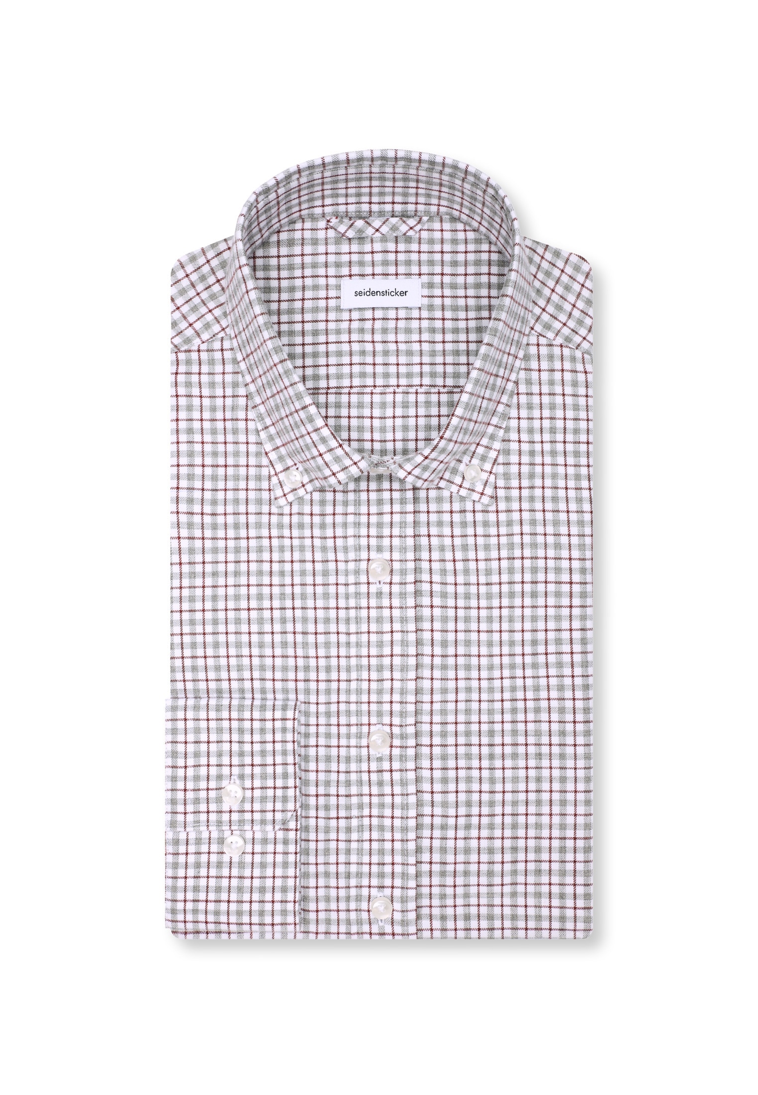 seidensticker Flanellhemd »Schwarze Rose« Slim 1/1 Button-Down-Kragen Karo