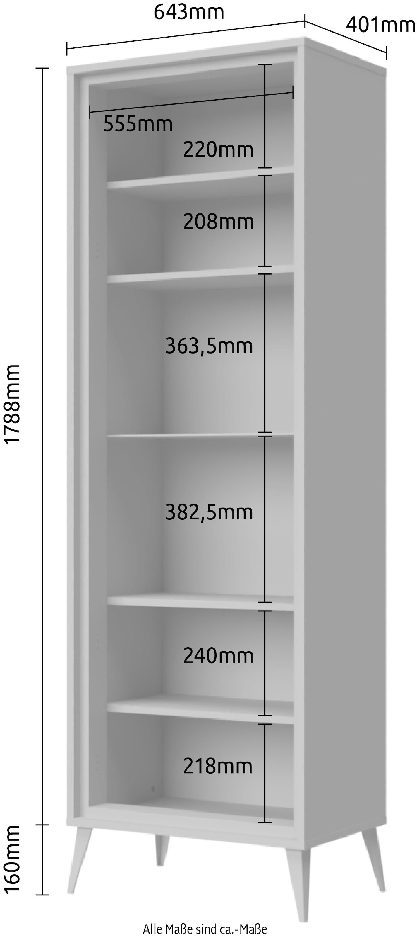 GOODproduct Vitrine »Vida« (H/B/T): 195/64/40cm,  UV lackiert, hochglänzend, Soft-Close und Push-to-open Funktion