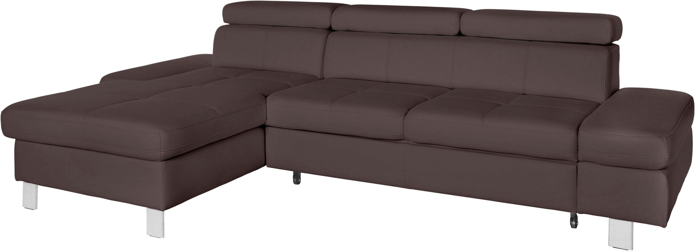 exxpo - sofa fashion Canapé d'angle »Fiji, hochwertige Detailverarbeitung, Breite 292cm, L-Form« bequem durch Kopf- und Armteilverstellung, wahlweise mit Bettfunktion