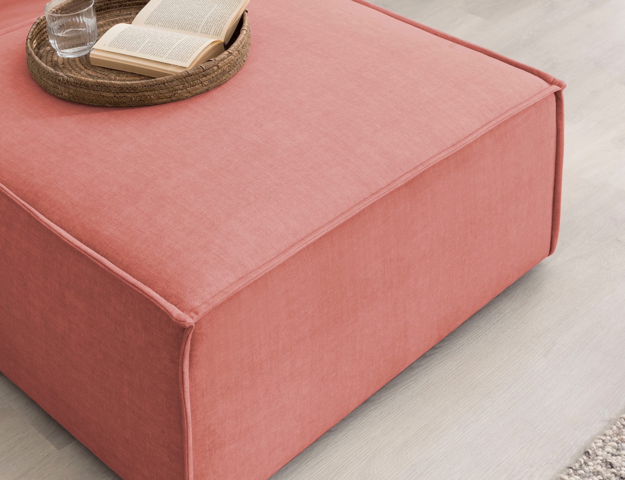 GOODproduct Tabouret »SHERWOOD Samtvelours Polsterhocker« tabouret carré, complément idéal pour le loveseat SHERWOOD