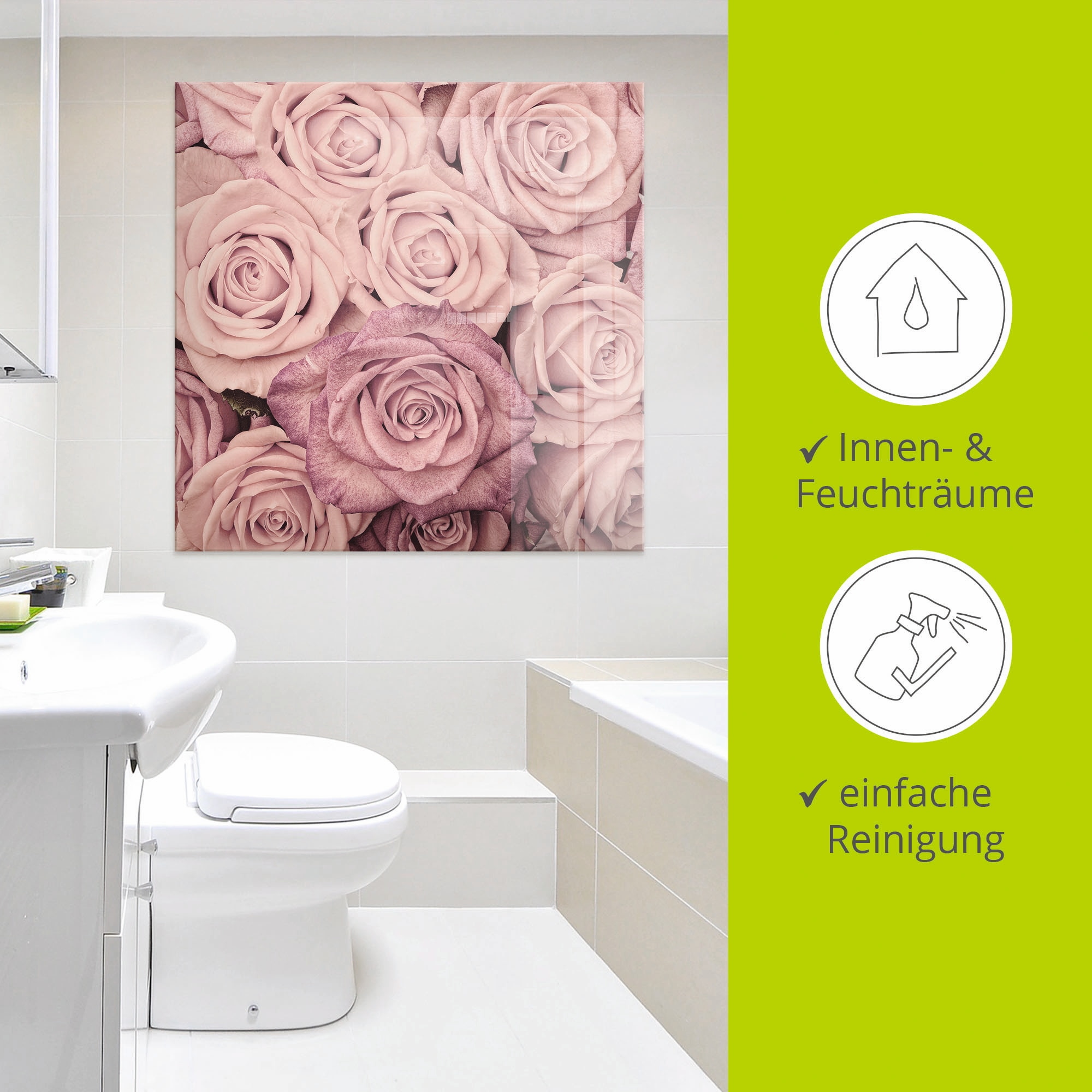 Artland Tableau en verre »Rosen« 1 cuis tlg. in verschiedenen Grössen