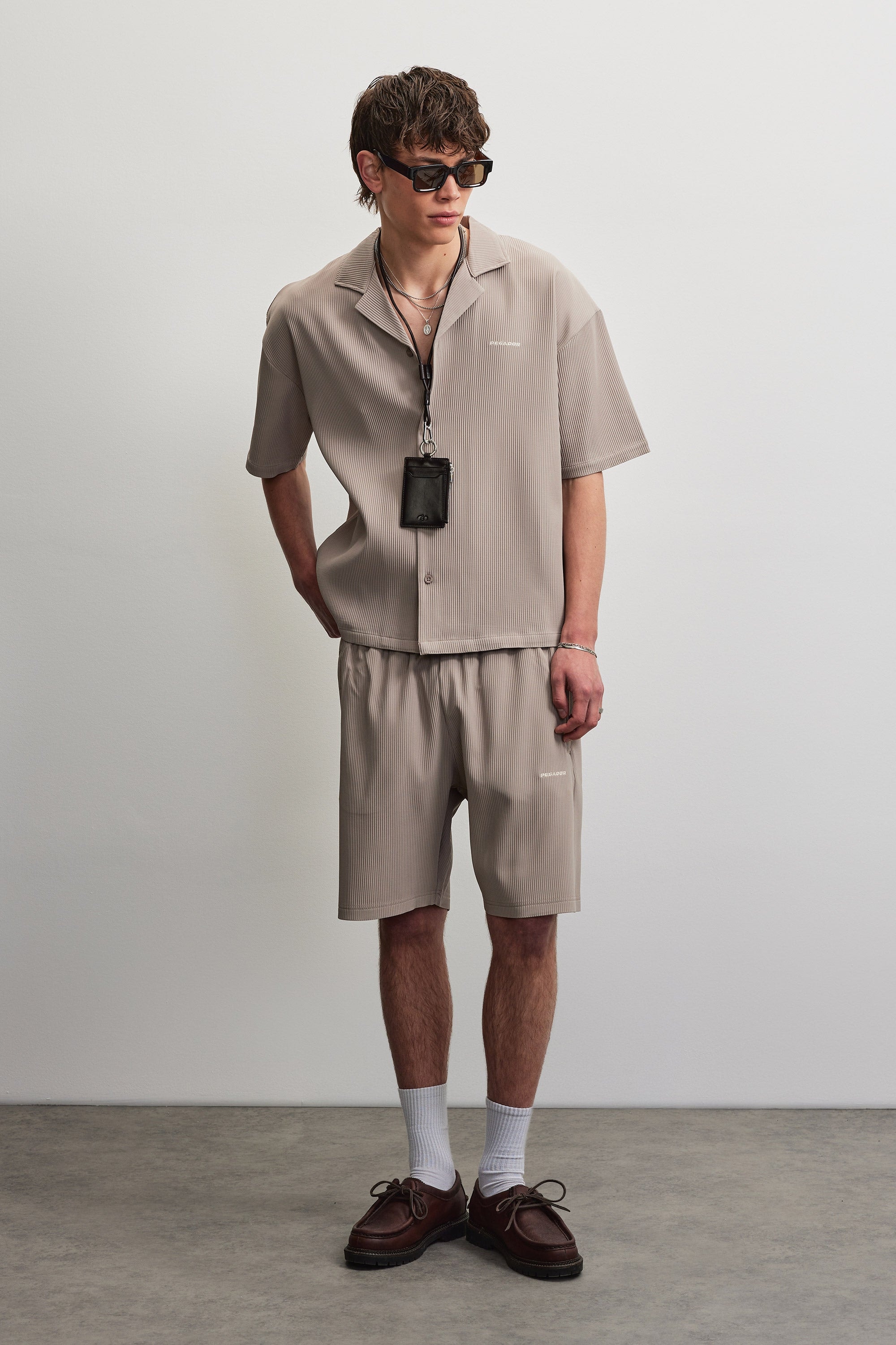 PEGADOR Chemise à manches courtes »TROY PLISSEE SUMMER SHIRT« Baumwollmischung, regular fit