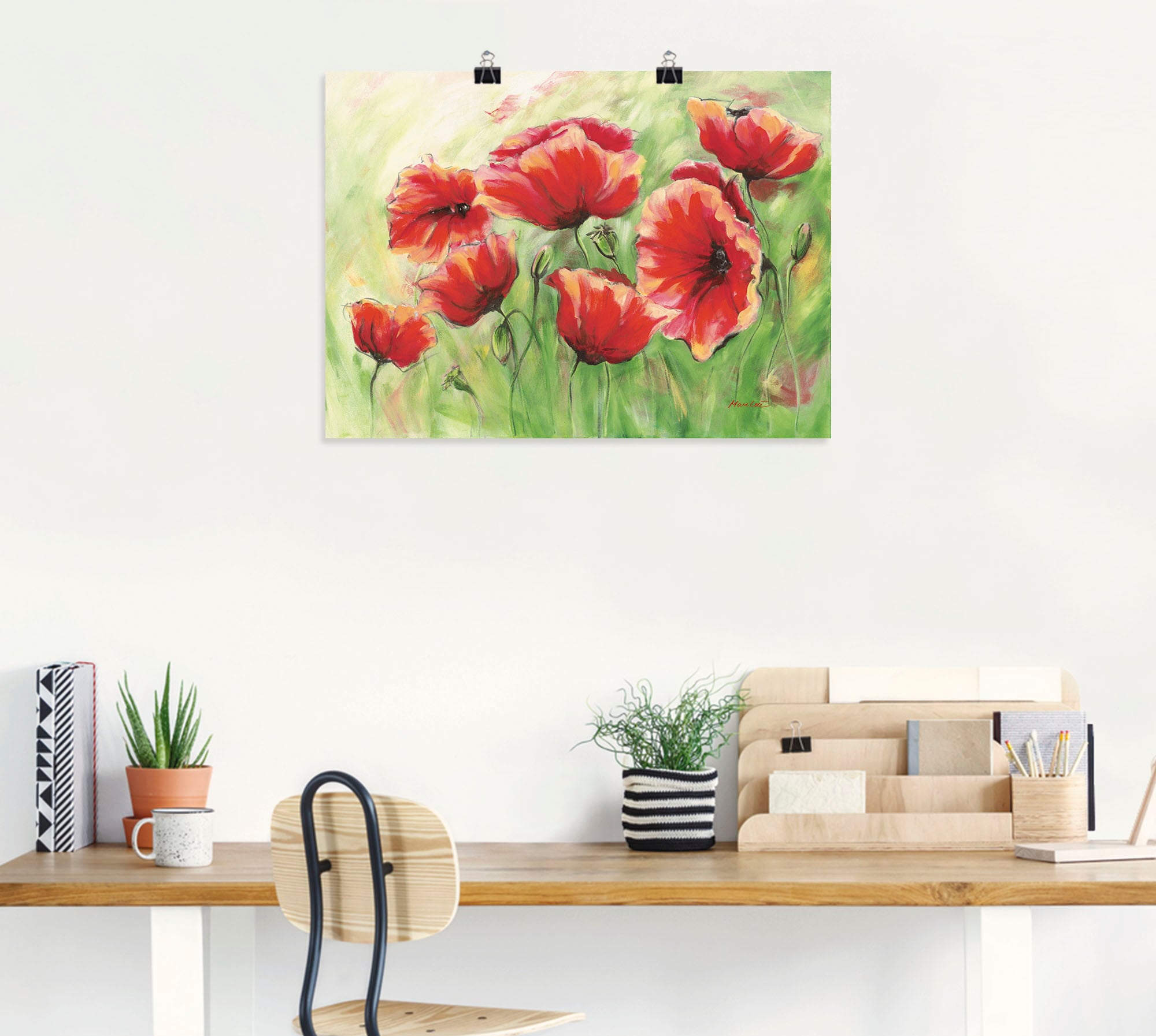 Artland Wandbild »Rote Mohnblumen II« Blumen 1 Stk. tlg. als Leinwandbild, Poster in verschied. Grössen