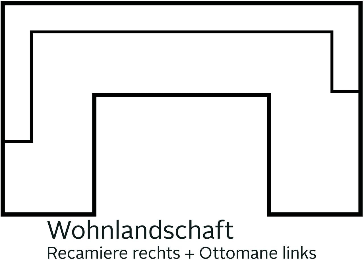 Home affaire Paysage de salon »Lasse U-Form« im scandinavischem Stil mit Holzfüssen