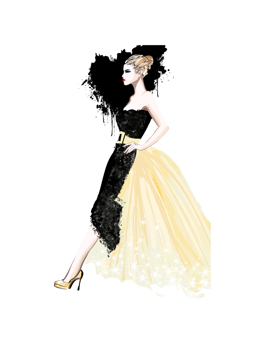 GOODproduct Poster »Frau mit Kleid« Bilder von Frauen | Fashion | Frau | Herz | Herzbilder | Magazincover | Mode | Modebilder 1 Stk. tlg. HD Premium Druck