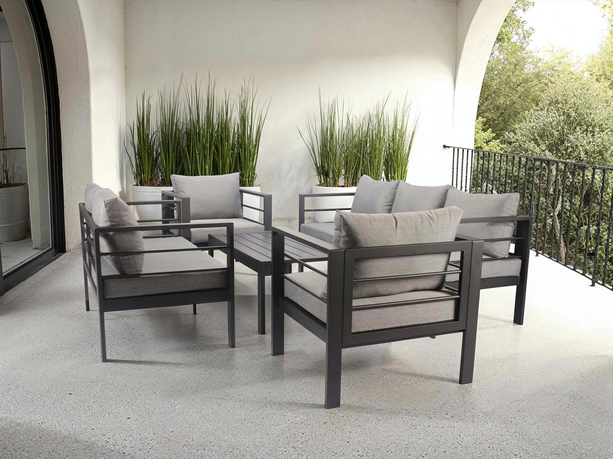 KONIFERA Gartenlounge-Set »»New Jersey«« Set, 1x 3er Sofa, 1x 2er Sofa,  2 Sessel, Tisch 62x110x41 cm, 19 Stk. tlg. inkl. Auflagen, Tischplatte aus Nonwood