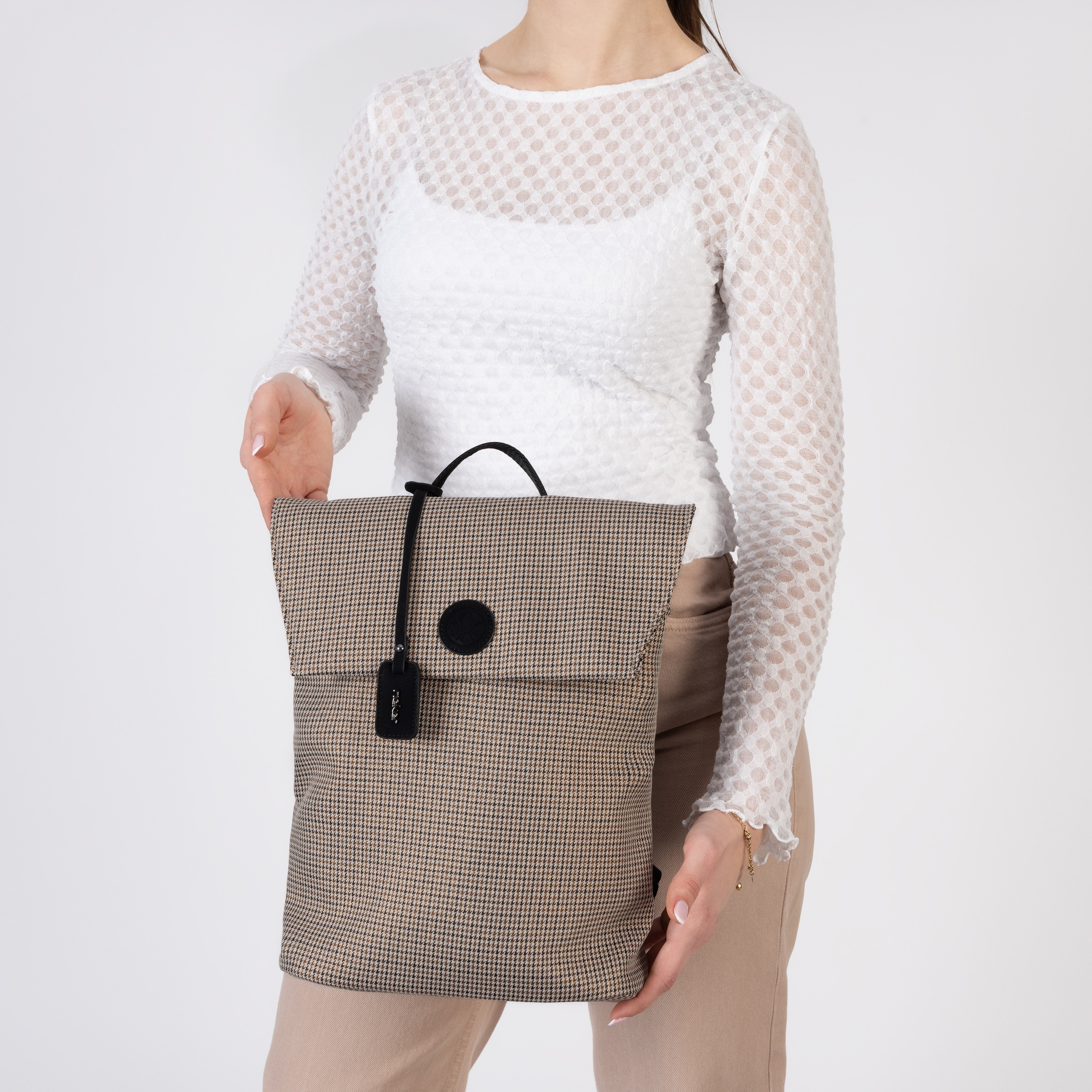 Rieker Sac à dos de ville sac à dos business avec motif Glencheck