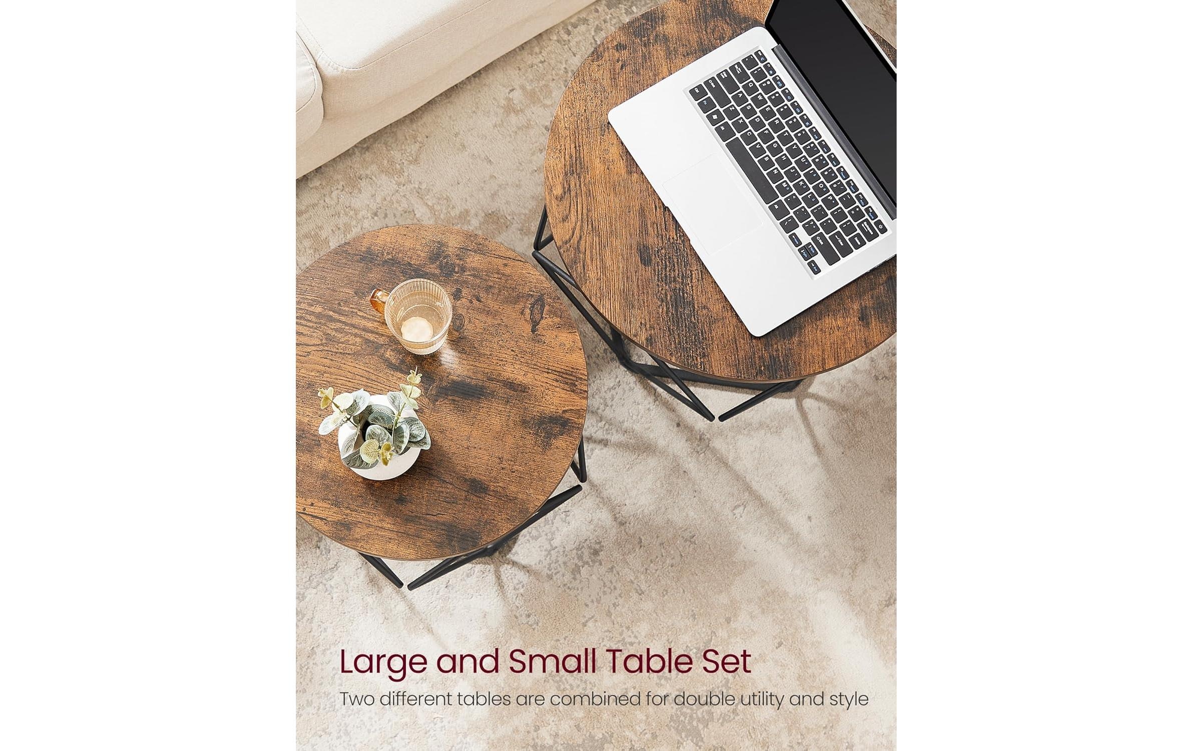 VASAGLE Couchtisch »2 Stück 60 x 40 cm/50 cm«