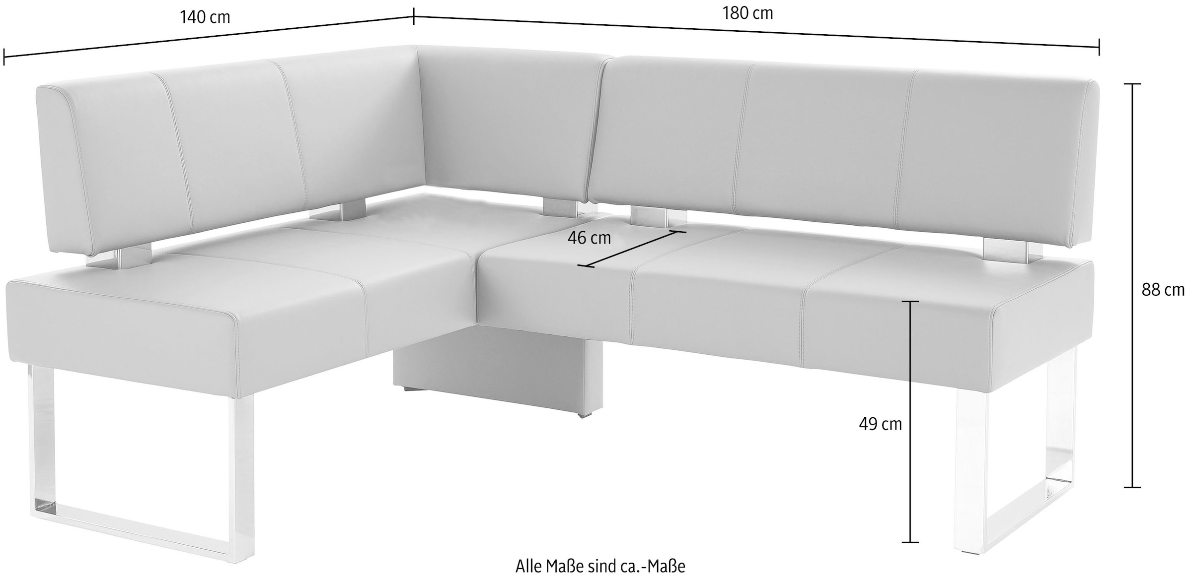 Home affaire Eckbank »Rab« in 2 Breiten (180 oder 200 cm), Bezug in verschiedenen Qualitäten