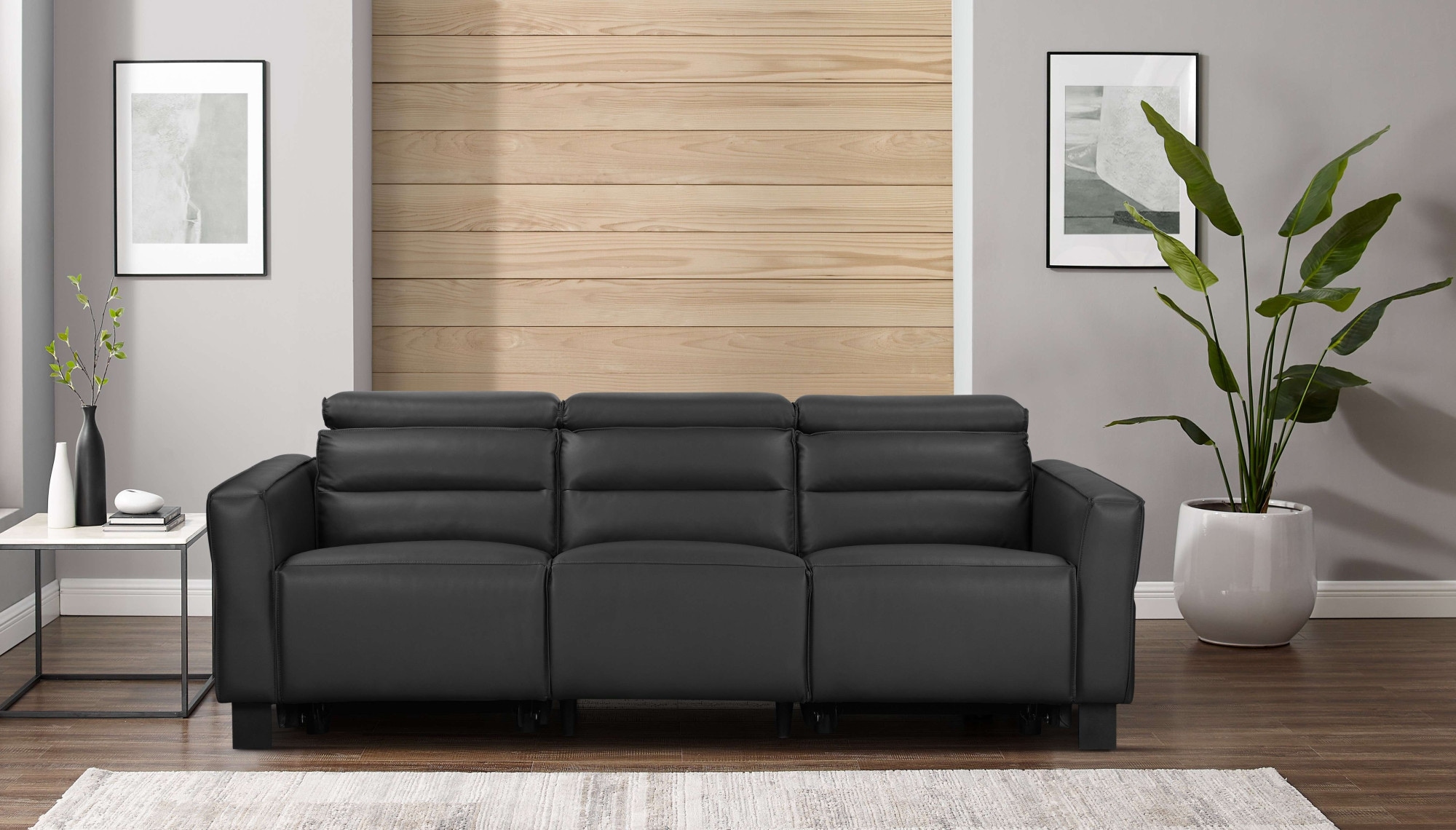 Home affaire 3-Sitzer »Carpari, 224cm, manuelle od. elektrische Relaxfunktion in 2 Sitzen« mit USB-A/C, Kopfteilverstellung, Echtleder, Kunstleder, Webstoff