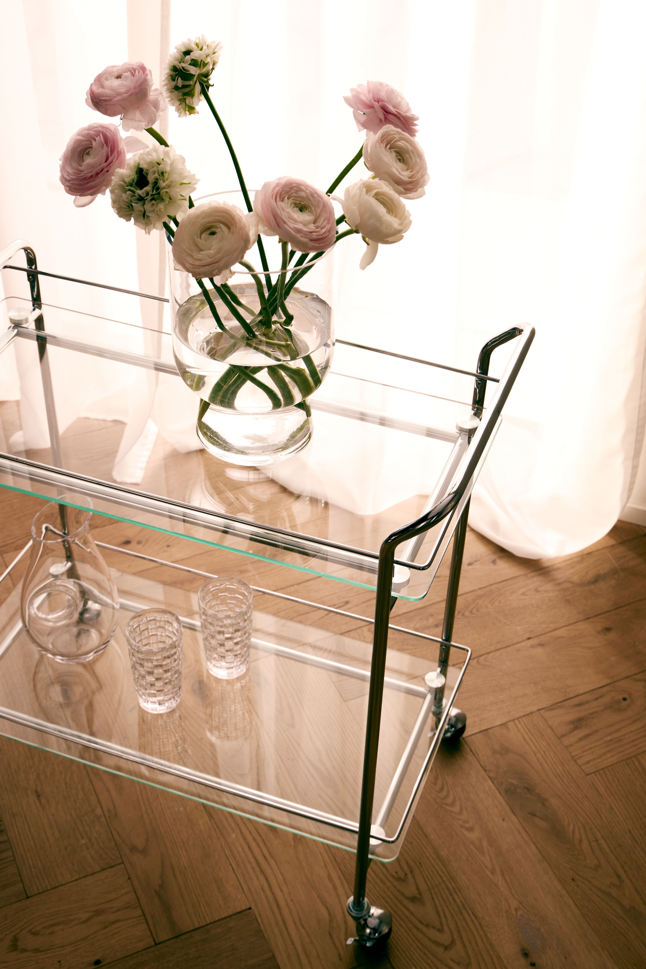 LeGer Home by Lena Gercke Rollwagen »Alimore« mit Glasablagen und Rollen, Modernes Design, Breite 75 cm, Höhe 80 cm