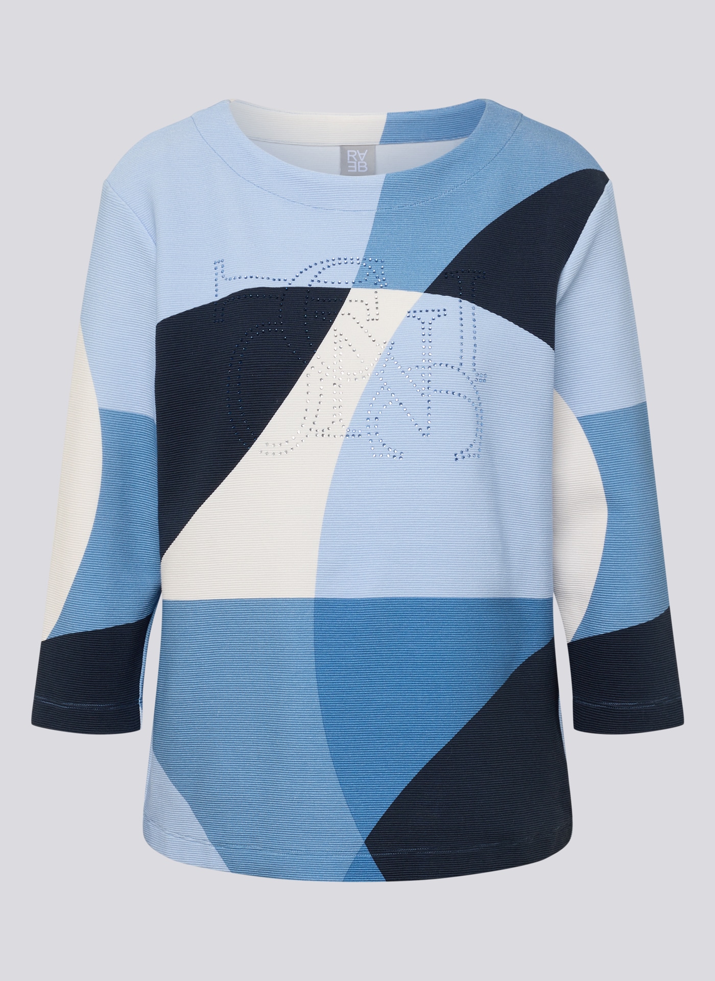 Rabe T-shirt à manches 3/4 Sommershirt mit All-Over Print und Gflitzersteinen
