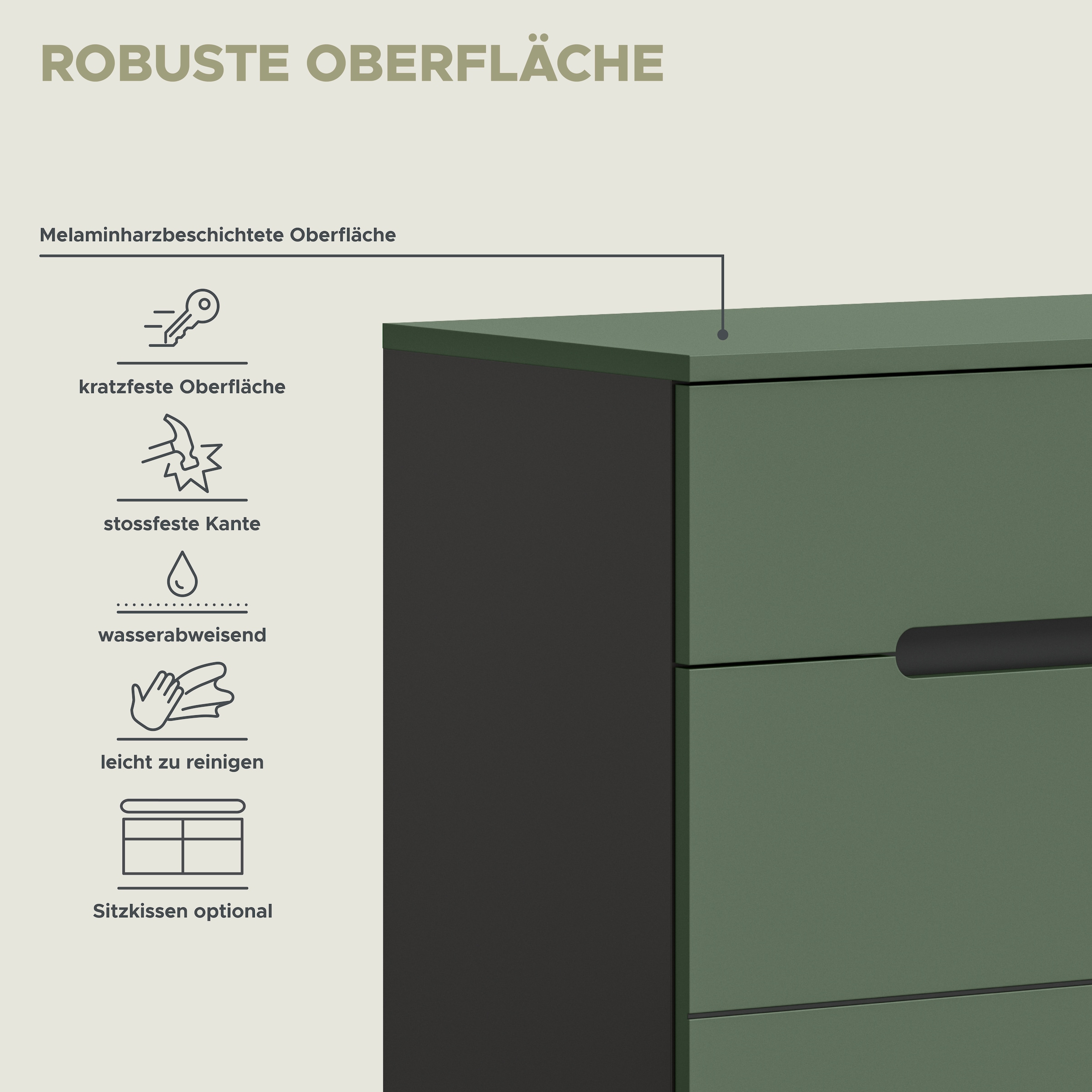 Home affaire Ensemble de vestiaires »REHAT, TOPSELLER!, 3-teilig, Breite 160 cm, individuell erweiterbar« Ensemble, bestehend aus: Garderobenschrank, Sitzbank und Paneel, 3 cuis tlg.
