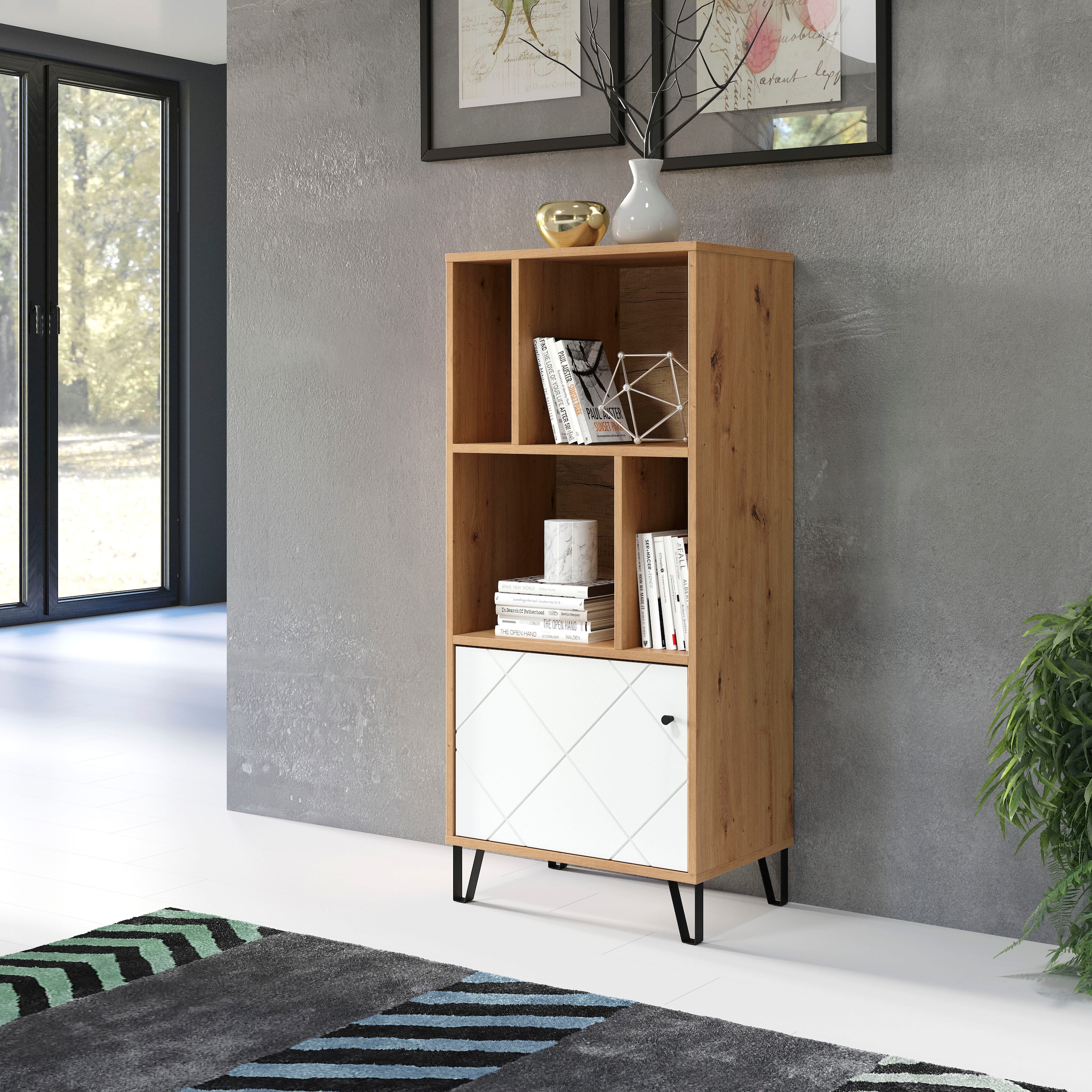 Home affaire Étagère de rangement »Tarragona« 1 cuis tlg. Regal mit 1 Tür & 4 offenen Fächern - (B/T/H) 63/40/136 cm
