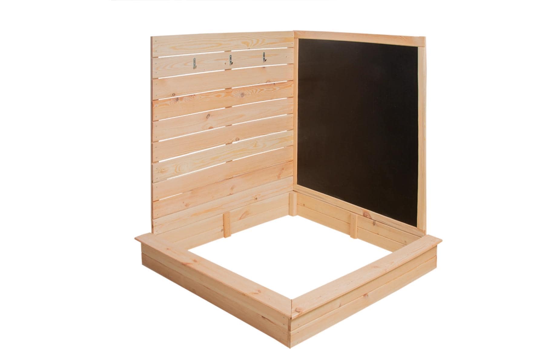 esschert design Sandkasten »mit Tafel Holz 115.5 cm« Platzsparender Kindersandkasten aus Holz mit Kreidetafel