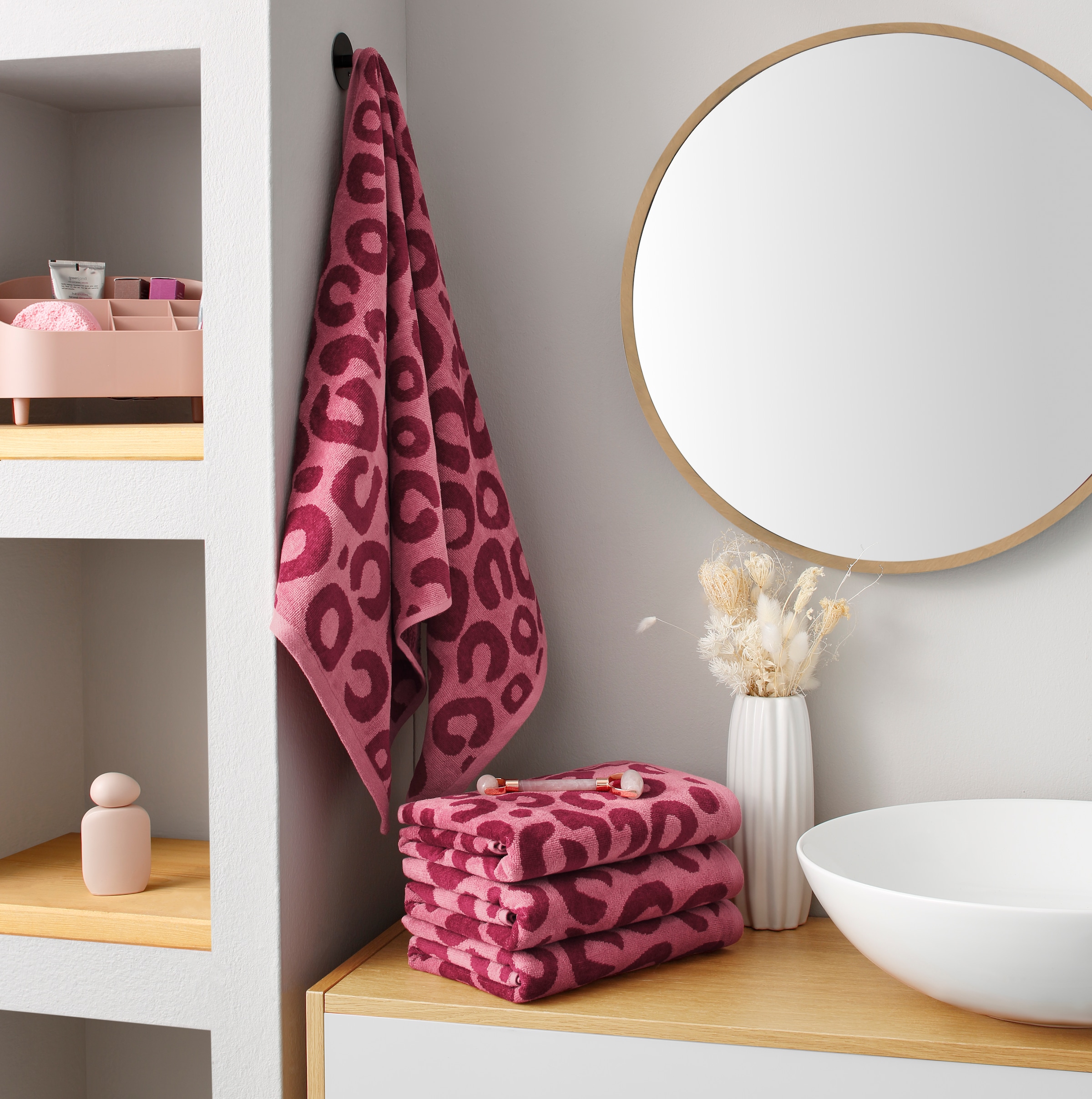 GOODproduct Handtuch Set »Anna Leopardmuster, 4-tlg Handtuch-Set, 50x100cm, 100% Baumwolle« Handtücher, weich, saugstark, modern, Leo, Animal Print