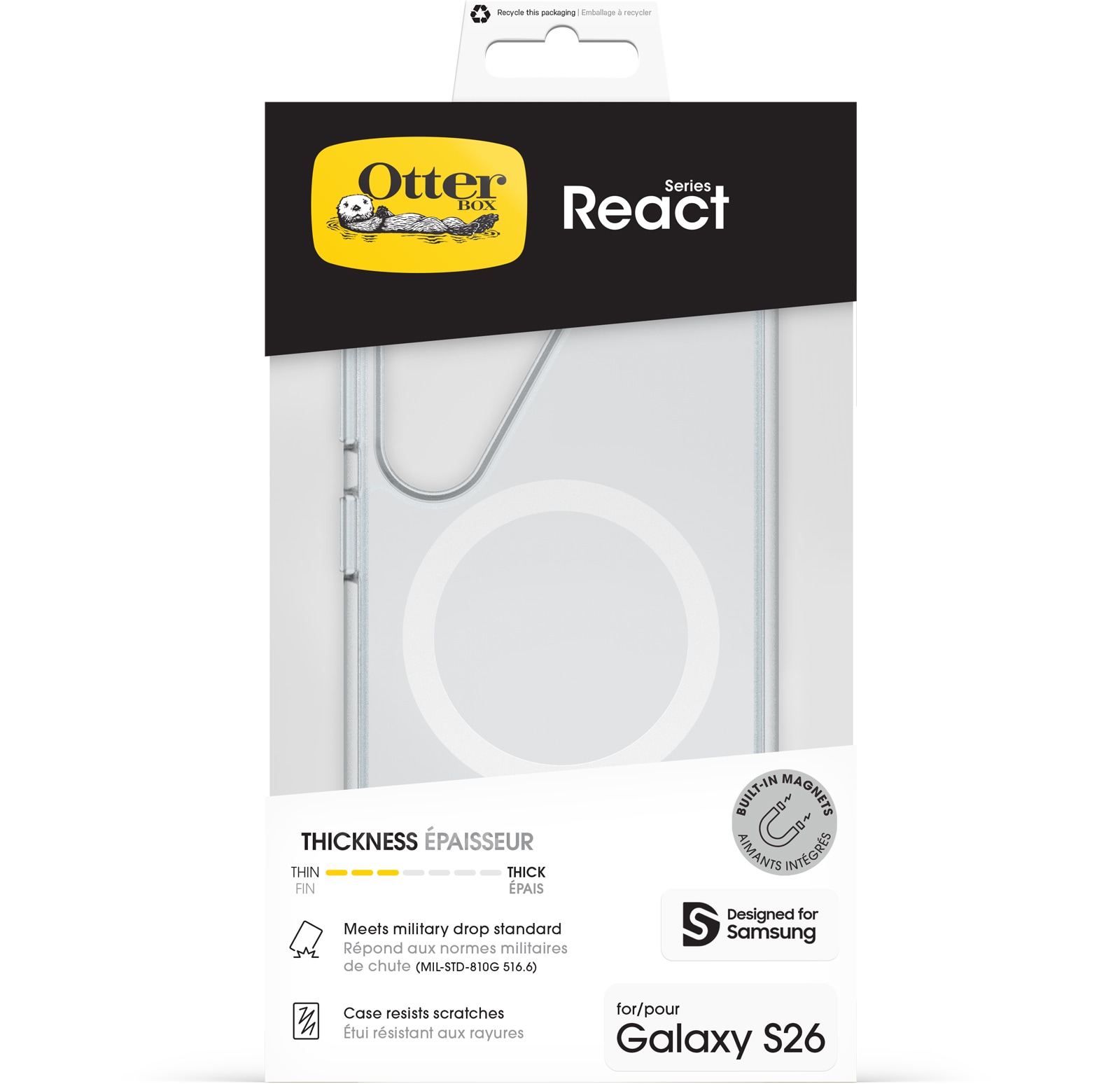 Otterbox Handyhülle »React Series Magnets für Samsung Galaxy S26« Samsung Galaxy S26 Backcover, Schutzhülle, Handyschutzhülle, Case, Schutzcase, stossfest