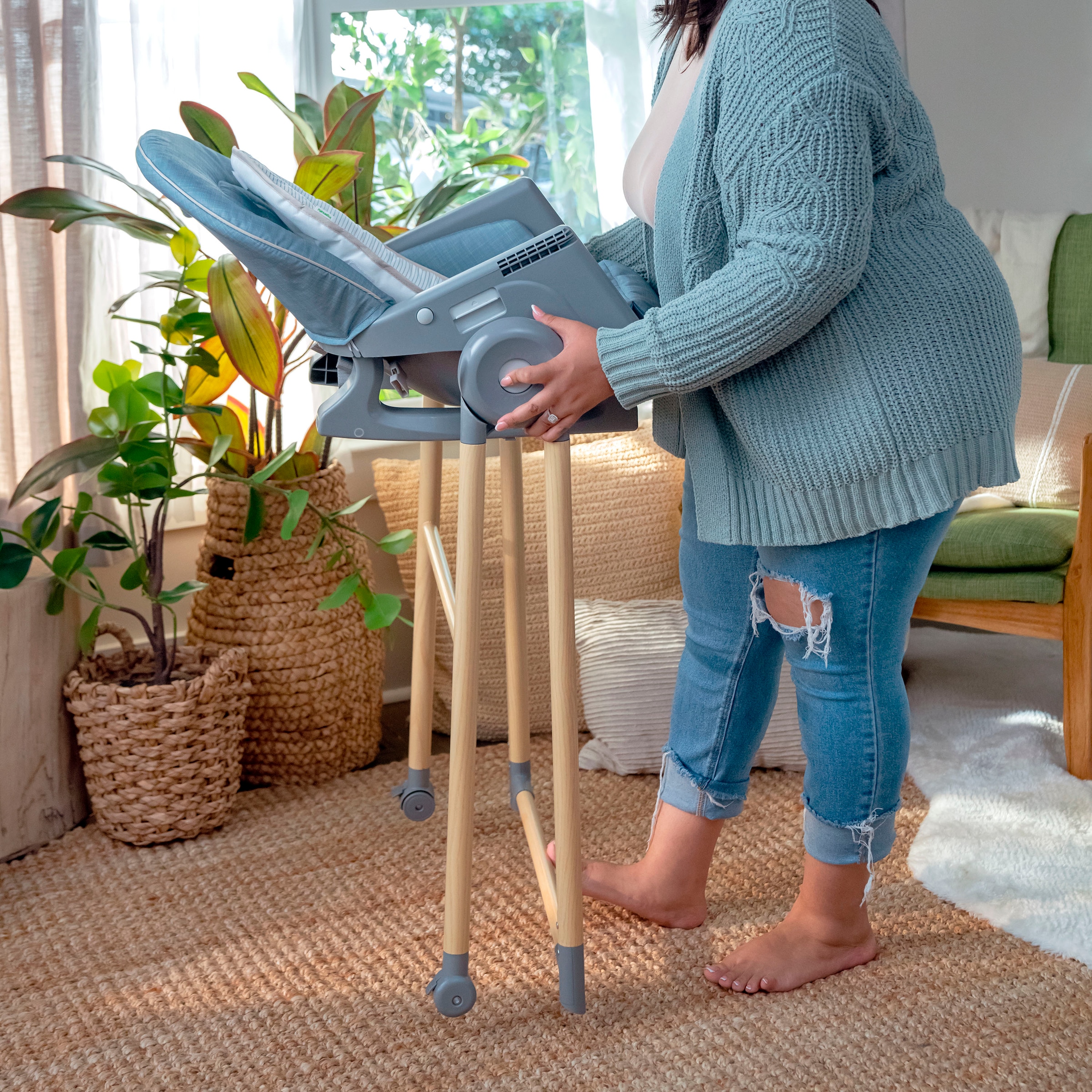 ingenuity Hochstuhl »Proper Positioner™ 7-in-1 Deluxe High Chair - Chambray« ()