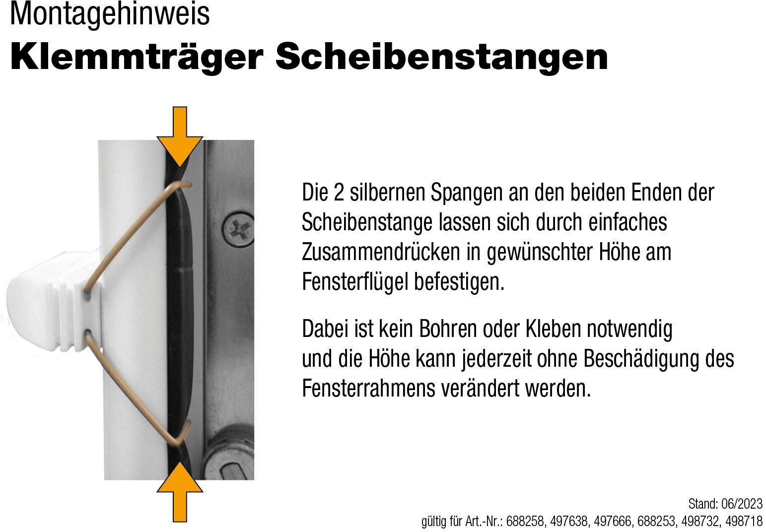 GARESA Barre à disques »ø 12 mm"« Ø 12 mm ausziehbar Montage am Fensterrahmen, ausziehbar, Klemmfunktion, ohne Bohren