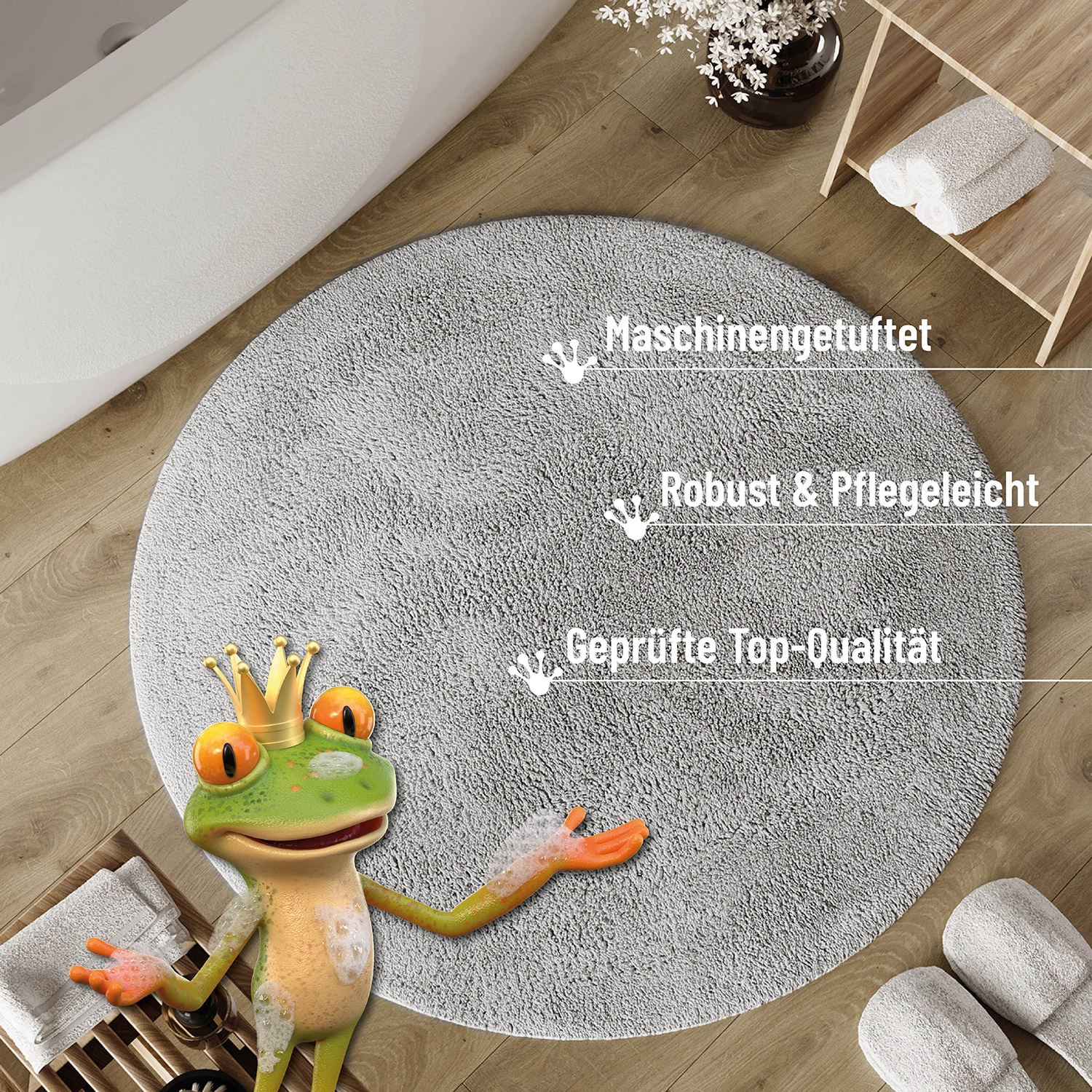 Wecon home Basics Tapis de bain »Erik« Höhe 20 mm lavable, antidérapant, très doux, résistant, facile d'entretien
