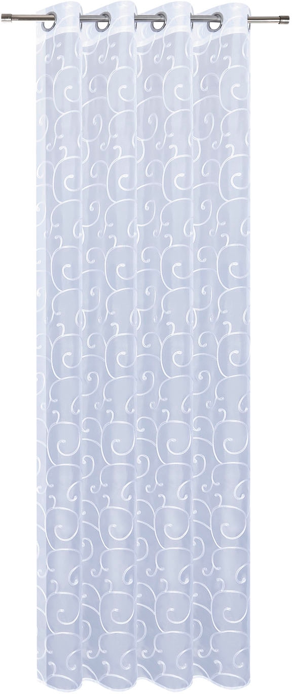 Gerster Rideau »Rachel« Œillet 1 cuis tlg. Ösenschal bestickt allover