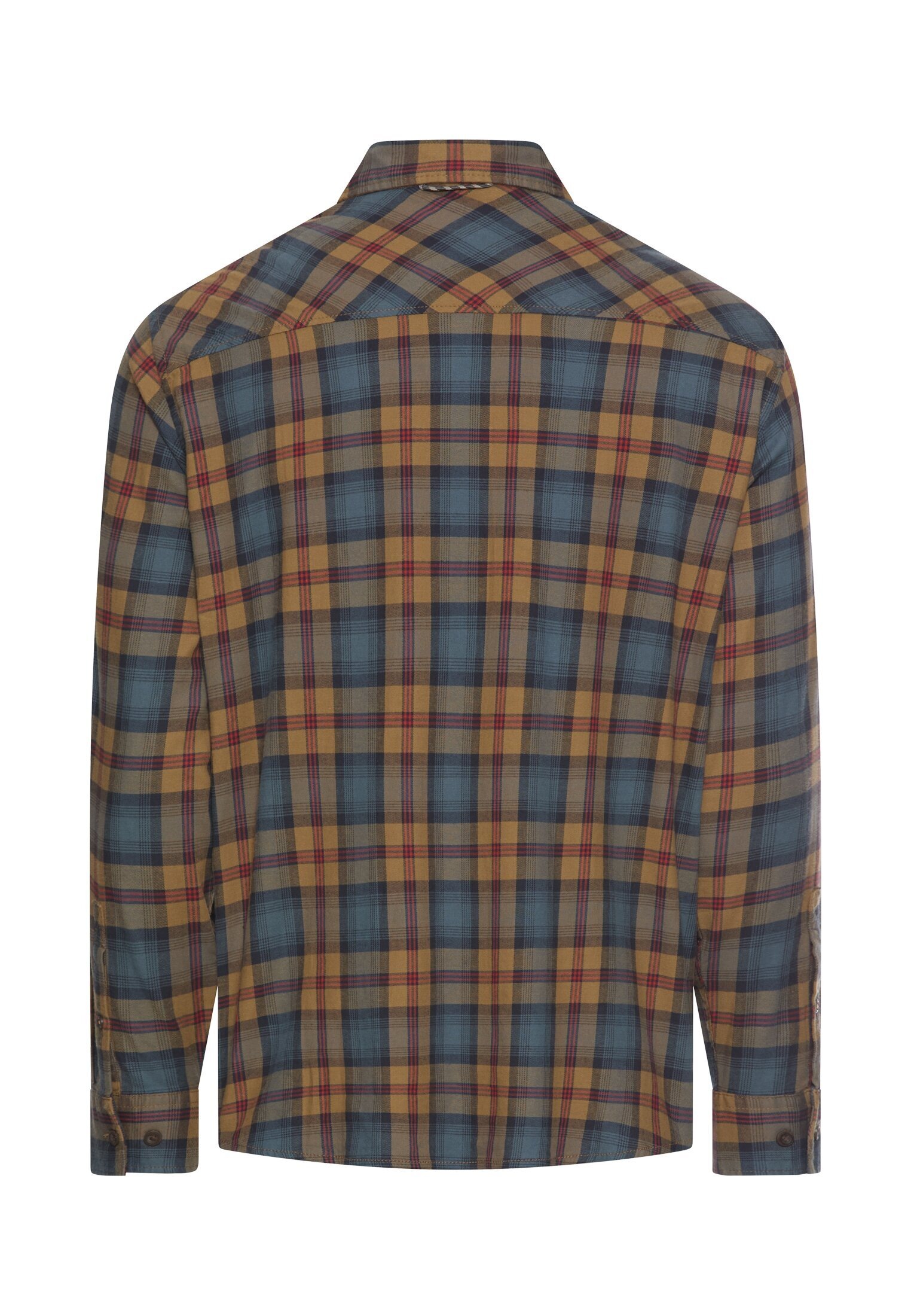 camel active Karohemd Langarmshirt mit Hemdkragen und Knopfleiste