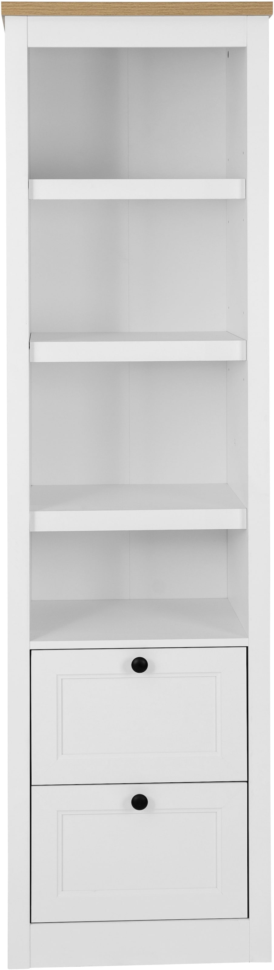 GOODproduct Vitrines »Rigny« aus MDF, mit Holz-Zierleiste, schwarzem Metallgriff