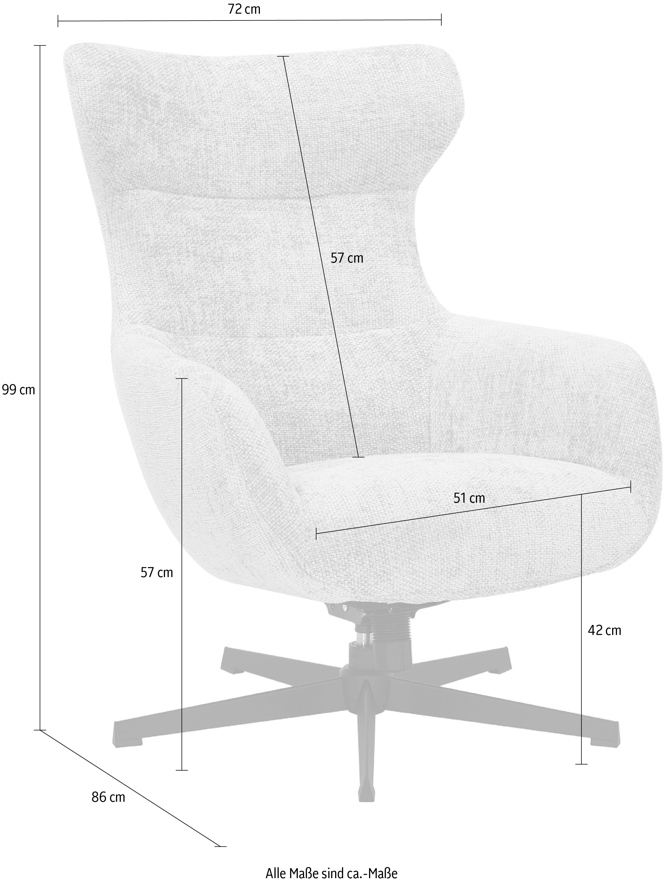 SalesFever Sessel »Sessel Chenillestoff« 1 Stk. tlg. Komfortsessel mit ergonomischem Sitzkomfort und weichem Stoff