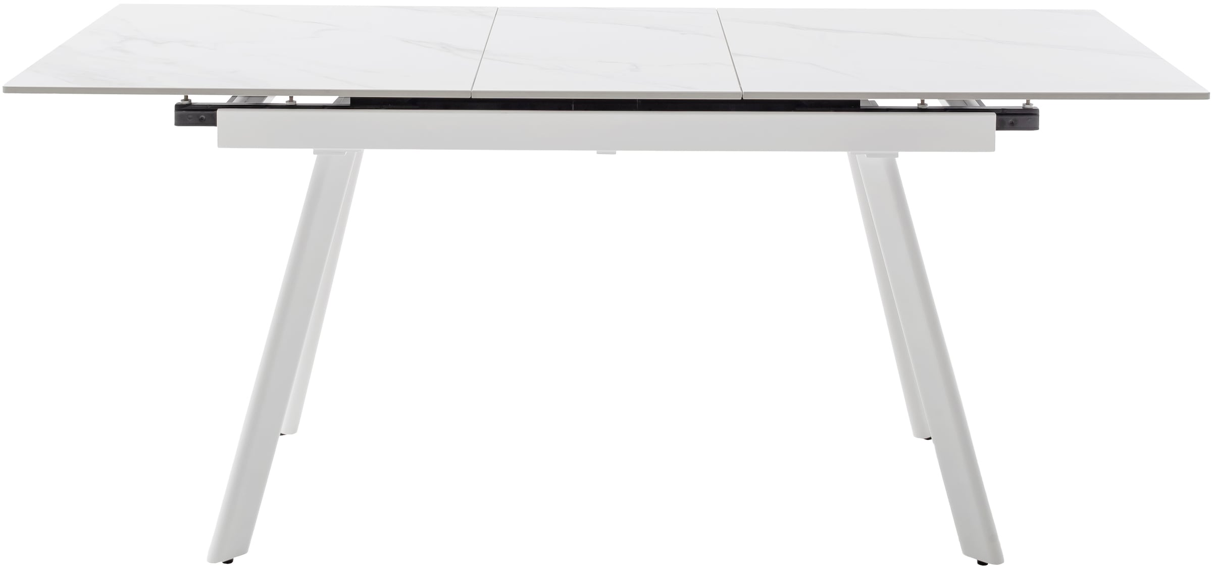 MCA furniture Esstisch »PARENZO Auzugtisch 140-180 cm weiss marmoriert - bis 8 Personen« 1 Stk. tlg. Keramik, Metall weiss, Synchronauszug, ausziehbar, 6-8 Personen