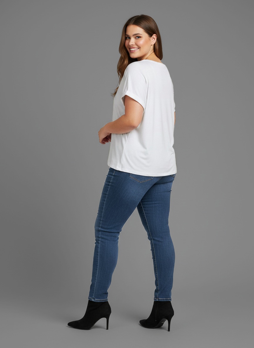 Laura Scott CURVE T-shirt 2 cuis tlg. im 2er Pack mit modischem Ärmelaufschlag - GROSSE GRÖSSEN