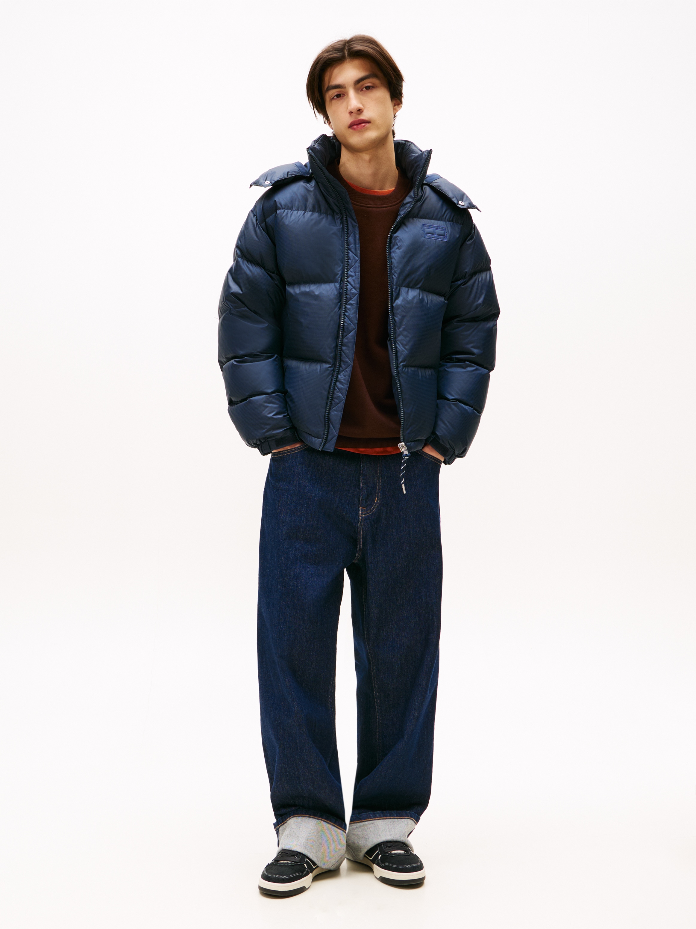 Tommy Jeans Steppjacke »ALASKA DOWN PUFFER« mit Kapuze Übergangsjacke Regular fit mit abnehmbarer Kapuze