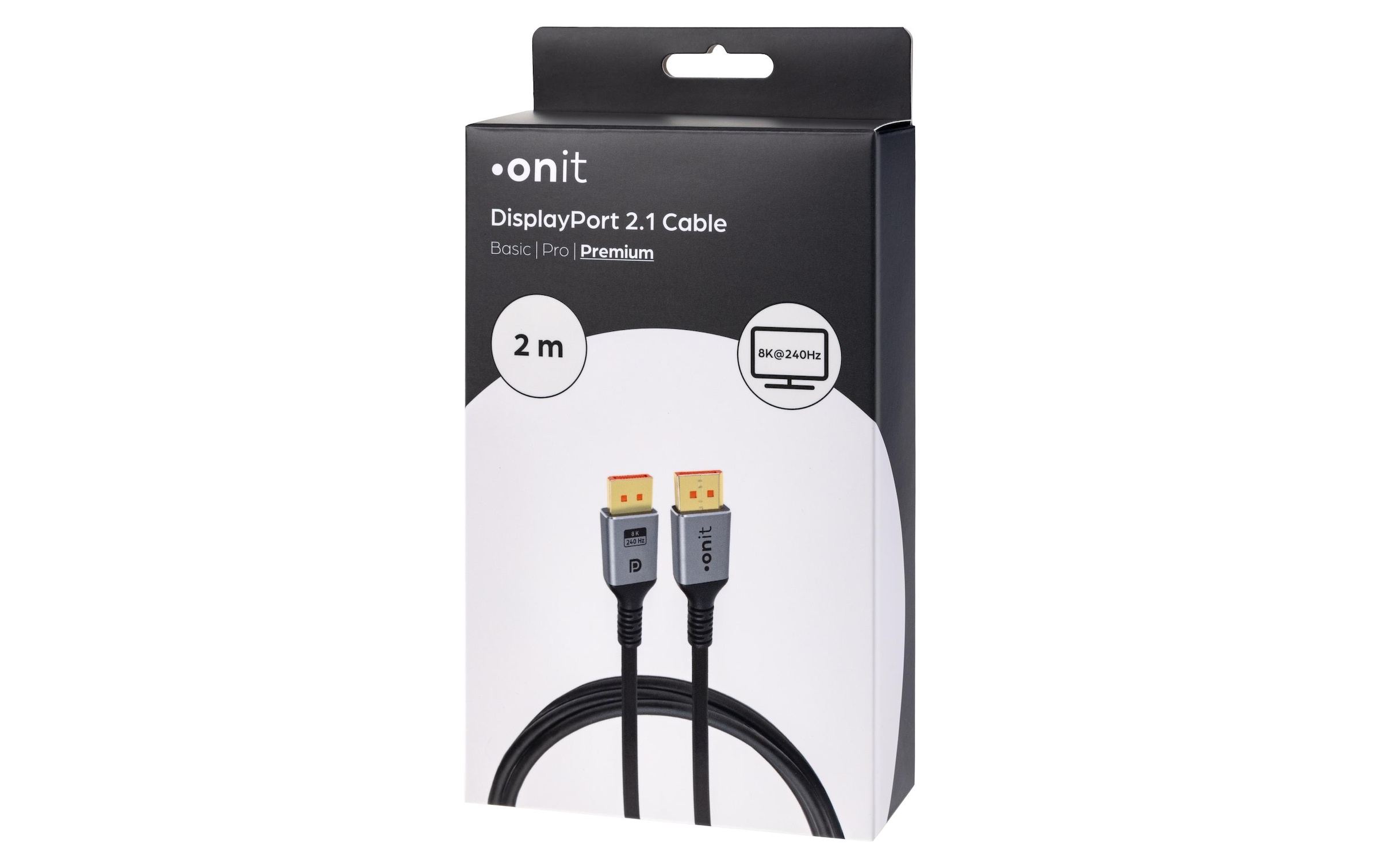 onit Video-Kabel »16K@60 Hz DisplayPort - 2 m« 200 cm Bidirektionales Videokabel nach DP-2.1-Spezifikation