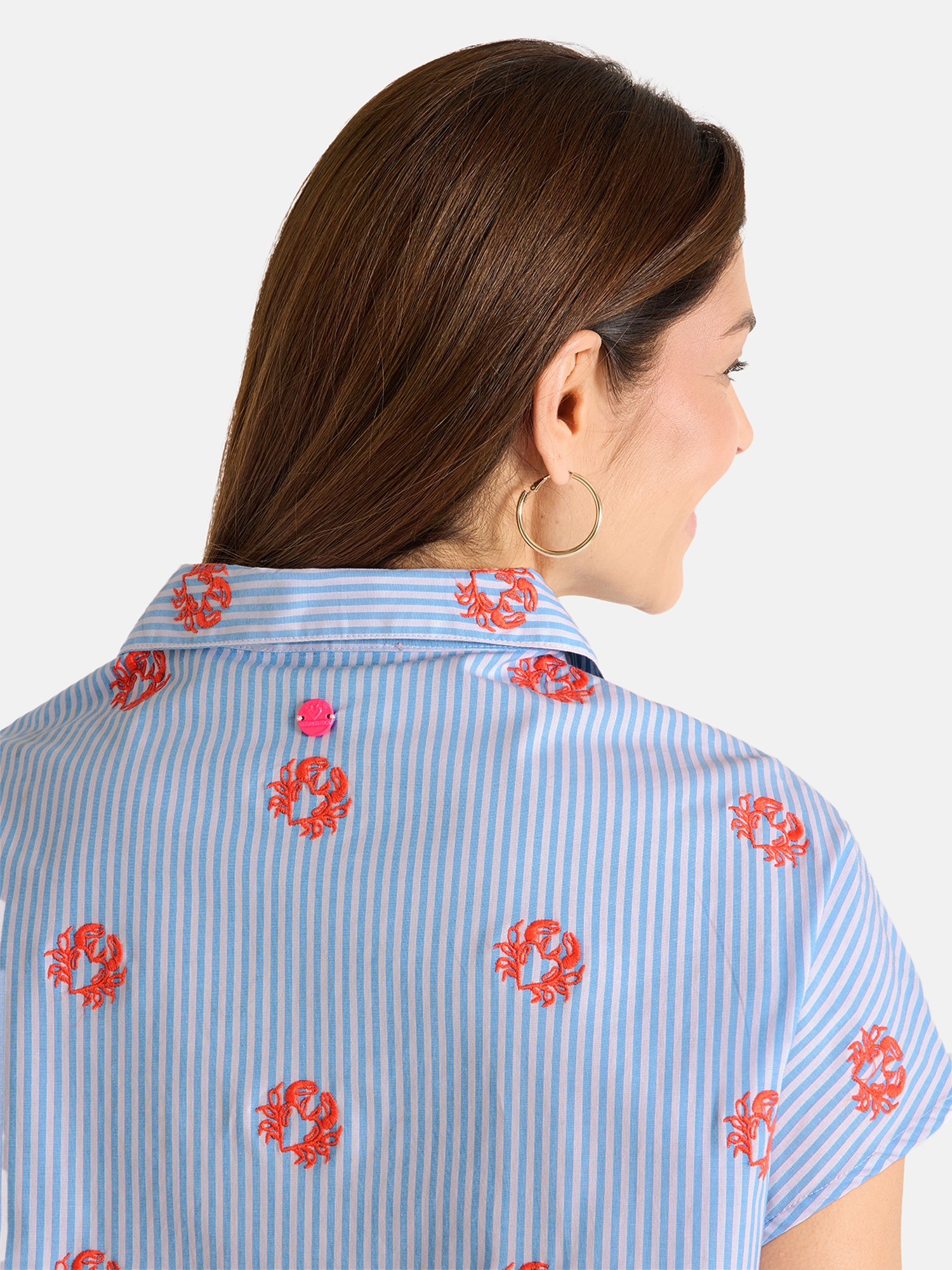 Lieblingsstück Hemdbluse »RiyaL« mit Knoten-Detail, kontrastfarbene Stickereien