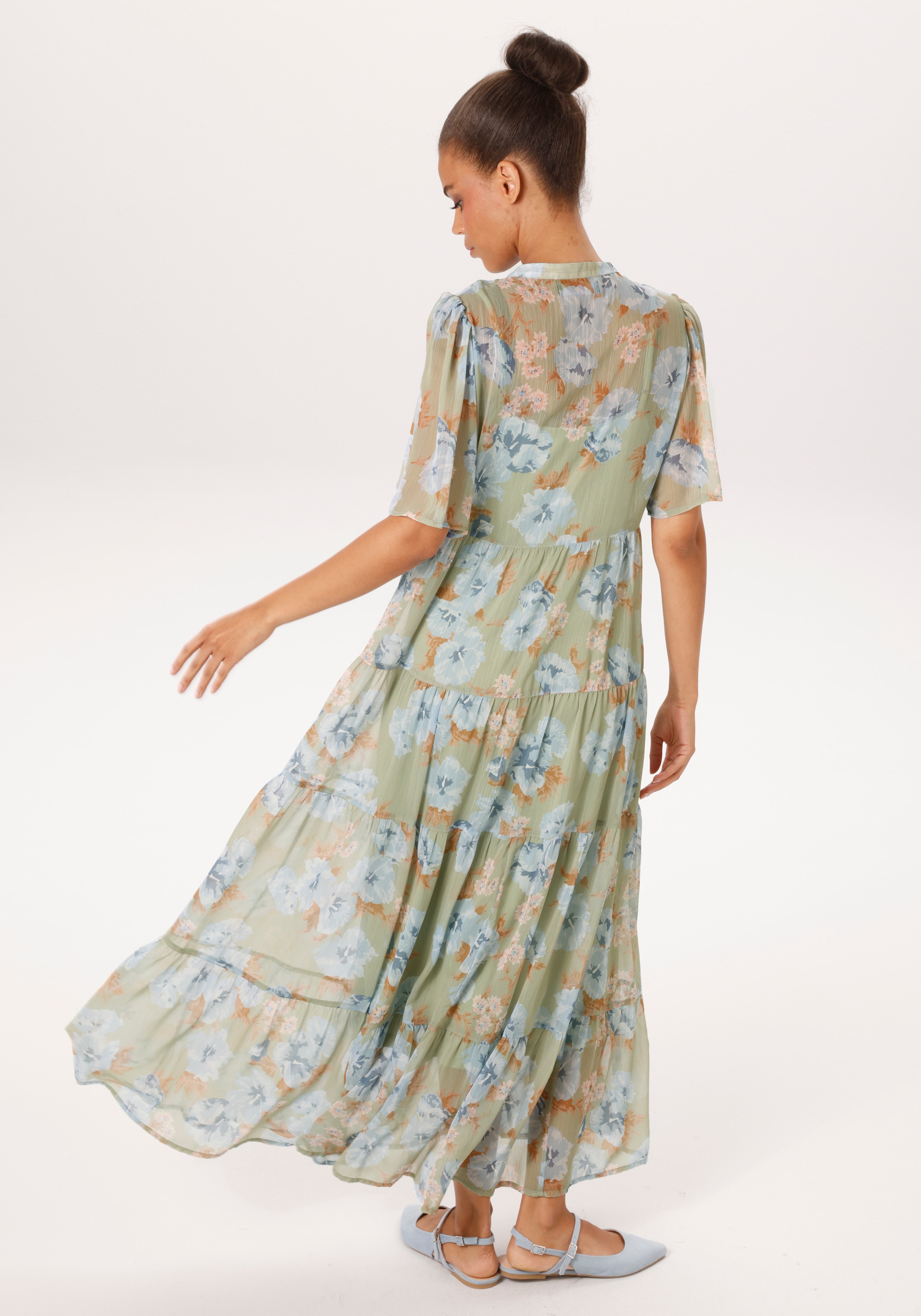 Aniston CASUAL Robe d'été mit pastellfarbenen Blumendruck - NEUE KOLLEKTION