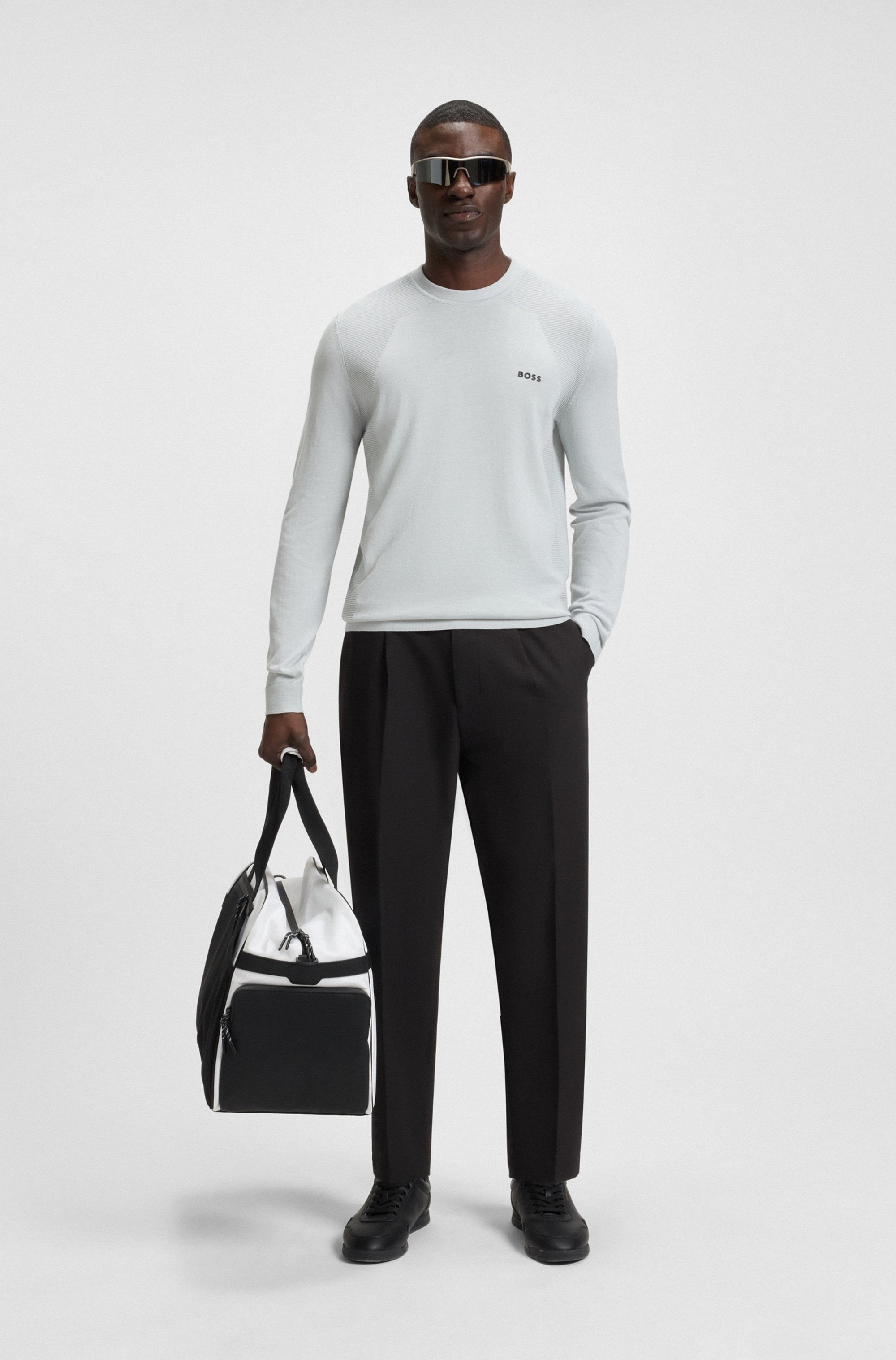 BOSS GREEN Pantalon tissé »T Convert-Pleat«  mit Zugbund und Markenlabel Bundfaltenhose Anzughose Stretchhose