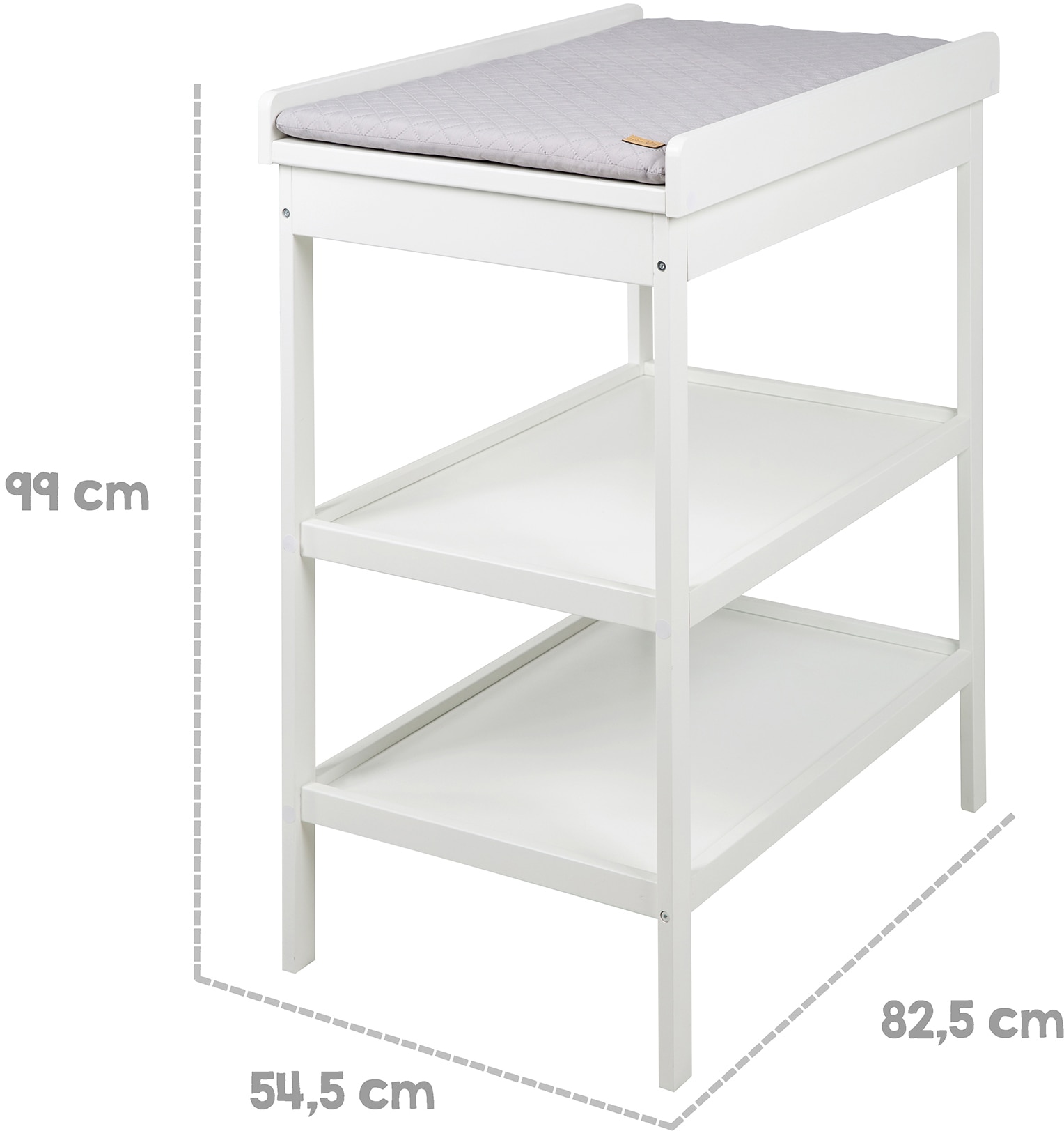 roba® Étagère à langer »Style, weiss« inkl. Wickelauflage 55 cm
