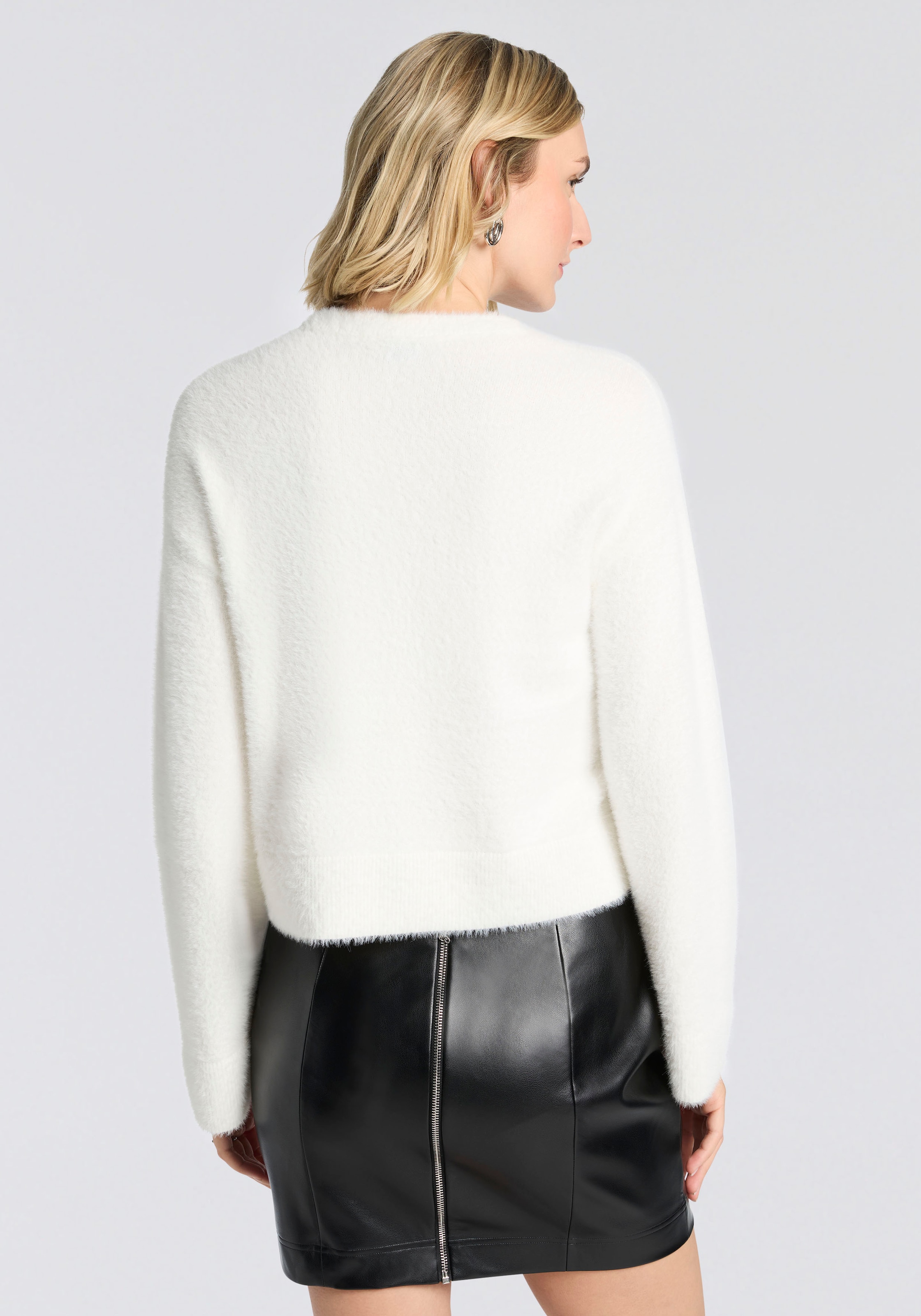 HUGO Blue Strickpullover »Sfurryna« Oversize, Crew Neck