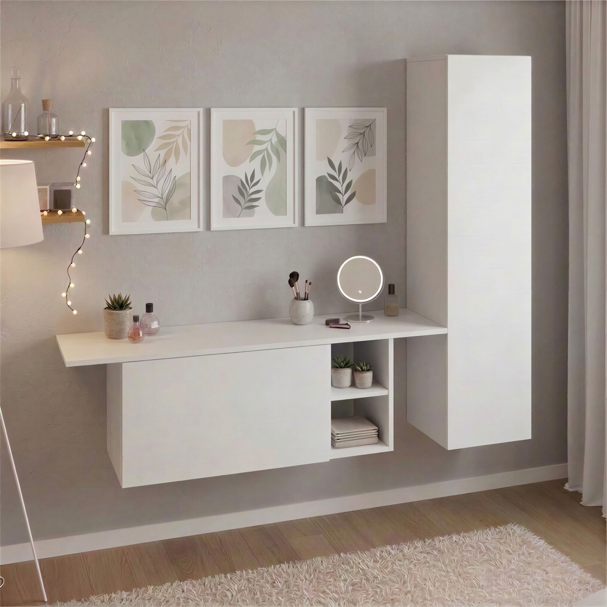 borchardt Möbel Ensemble de vestiaires »Toledo, moderne hängende Garderobe, Schminktisch mit Regalfächern« Ensemble d'épargne, 