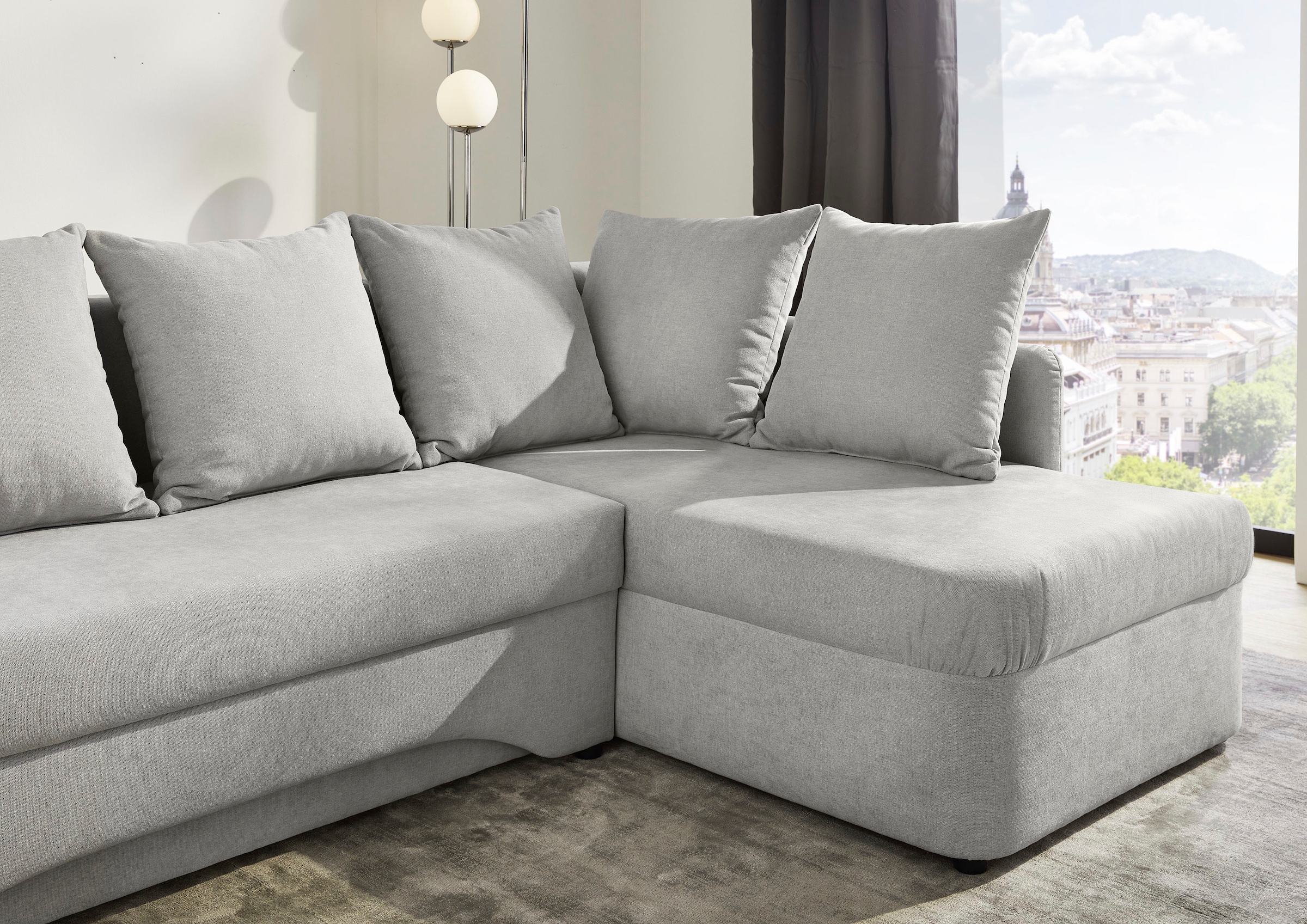 Jockenhöfer Gruppe Ecksofa »Nivaris L-Form, B: 197 cm« mit Schlaffunktion & Bettkasten, Unser Dauertiefpreis