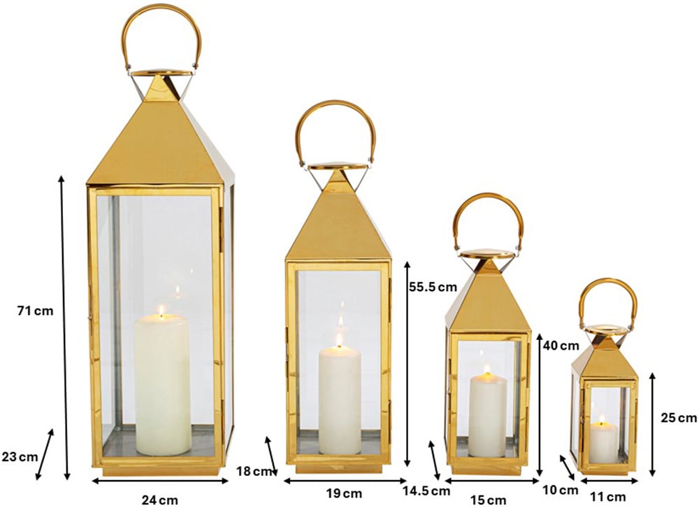 Kare Design Lanterne à bougie »Laterne Giardino« gold- oder silberfarben