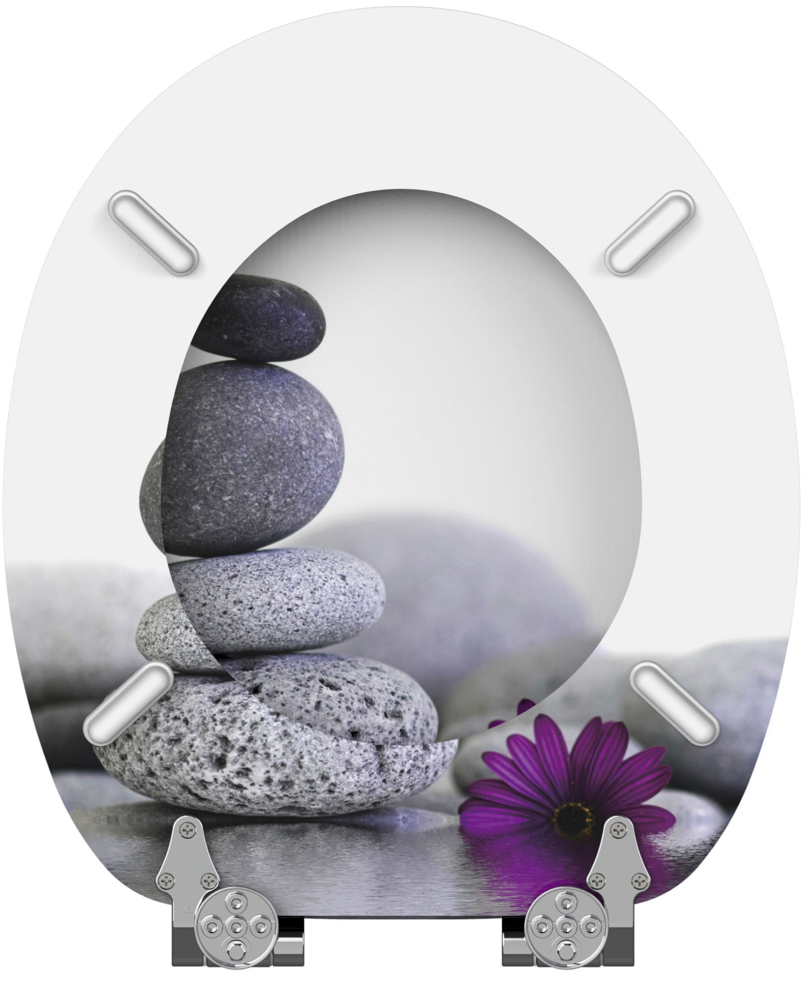 Sanilo Set d'accessoires de salle de bain »Energy Stones« WC-Sitz, Badteppich, Stöpsel, Seifenspender und WC-Bürste