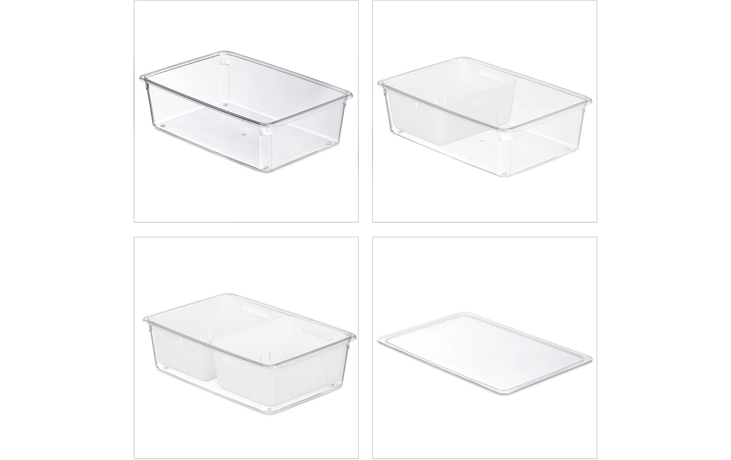 relaxdays Organizer »800 g, 3 Stück, Transparent/Weiss«