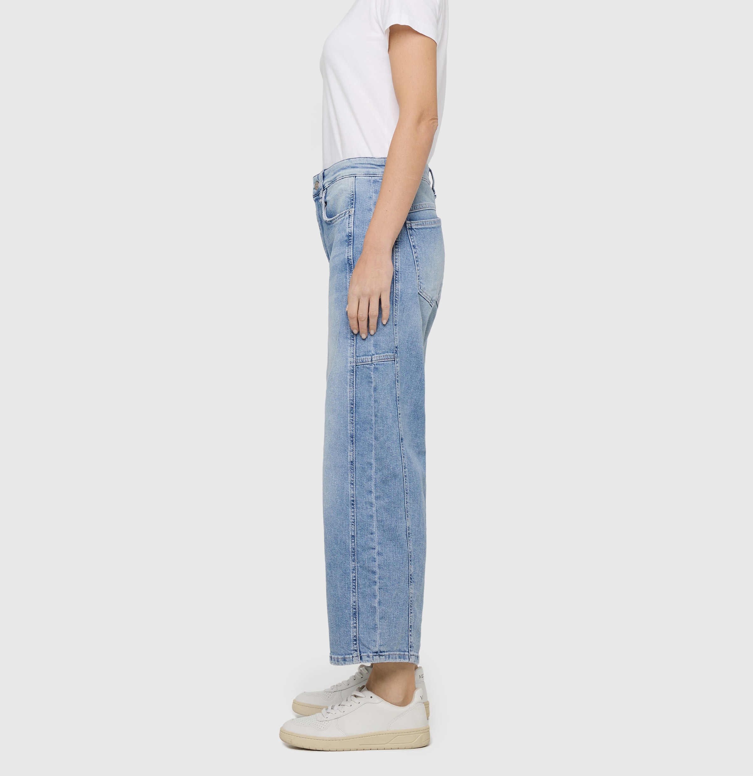 MAC Jeans à 5 poches »OHIO Barrel« coupe Barrel Fit, détail couture au niveau des genoux