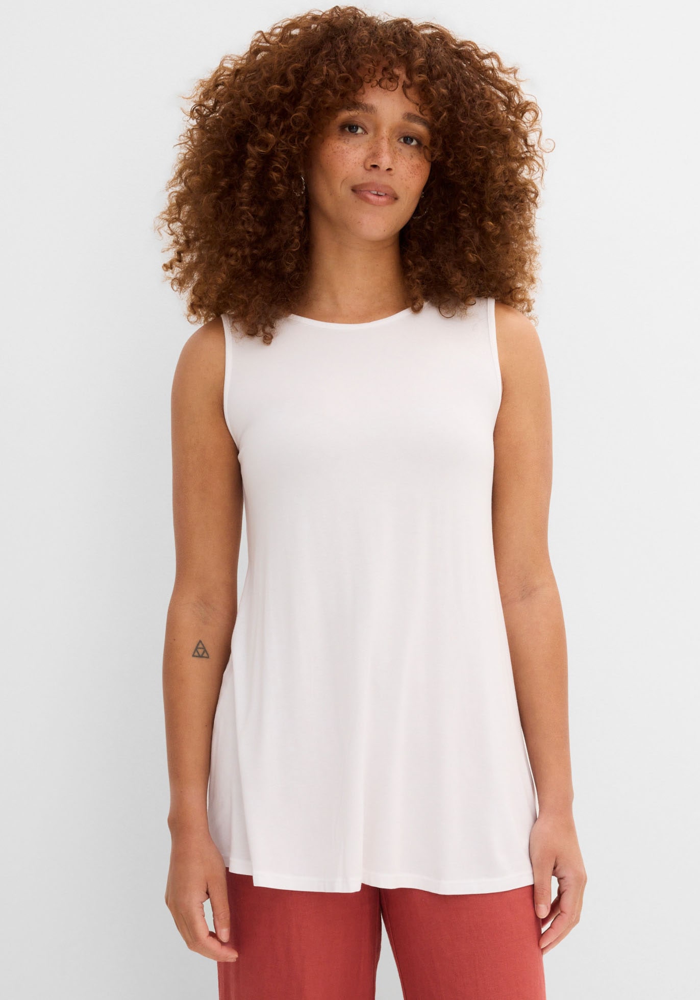 bonprix Haut de chemise Paquet, 2 pièces Longtop in dezenter A-Linie, ärmellos, Viskose-Jersey mit Stretch