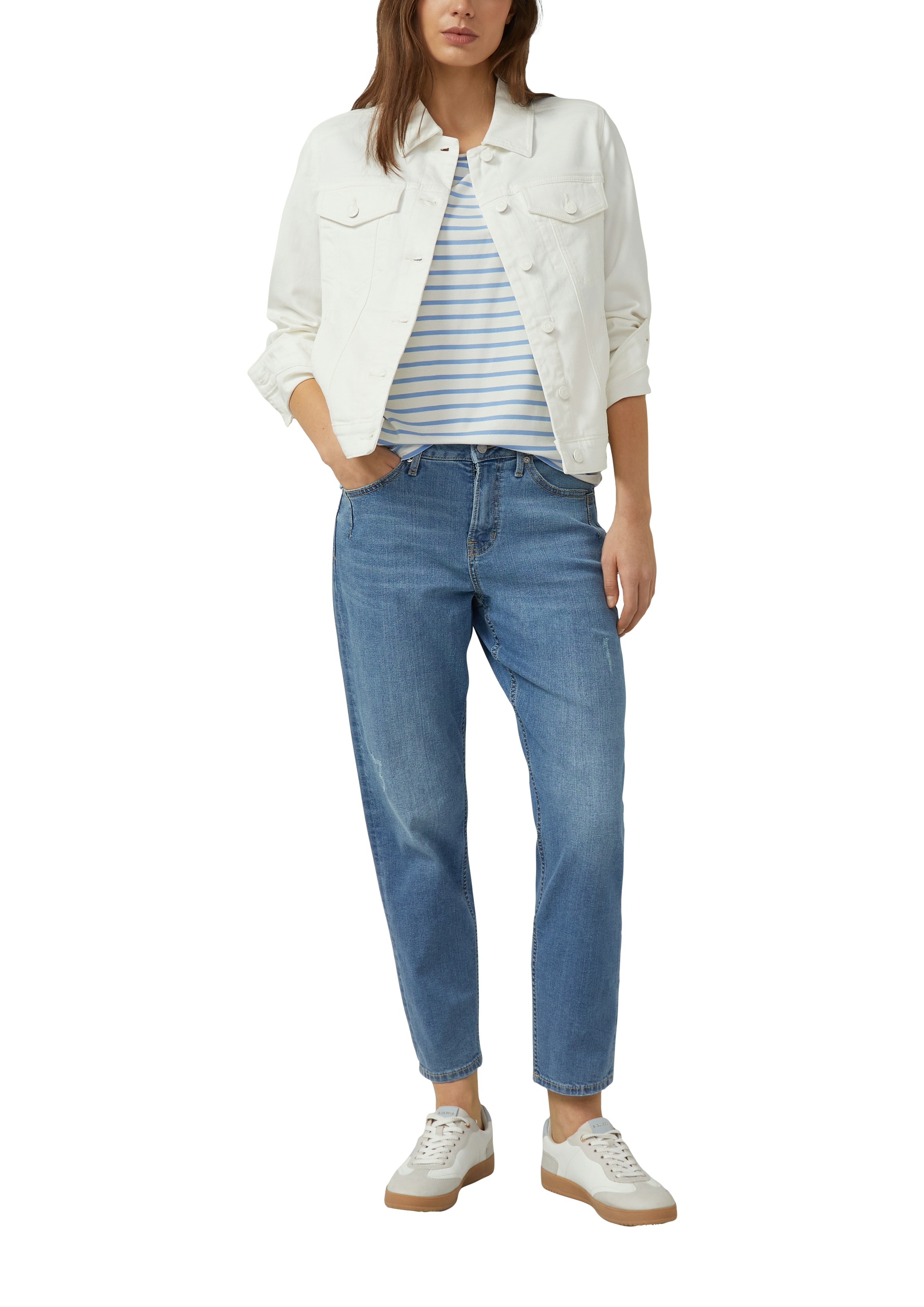 s.Oliver Veste en jean ohne Kapuze mit weissen Knöpfen