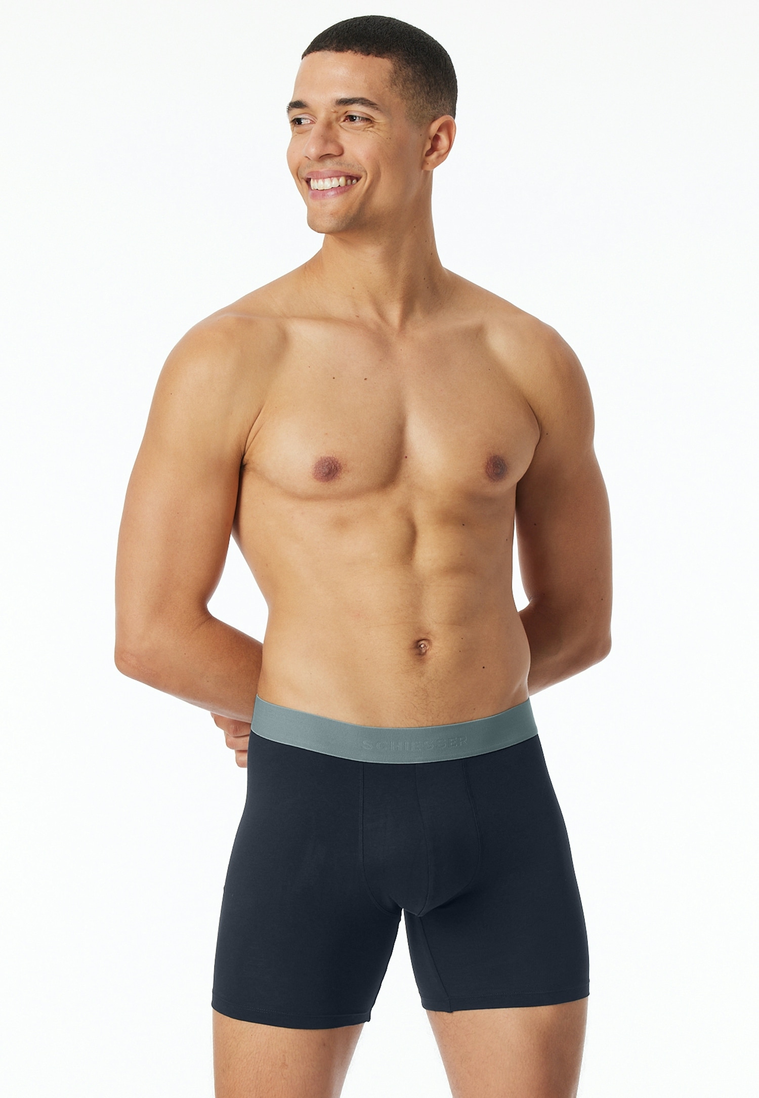 Schiesser Caleçon long »95/5 Multipacks« 2er Pack,  mit farblich abgesetztem, sportlichem Logo-Webgummibund